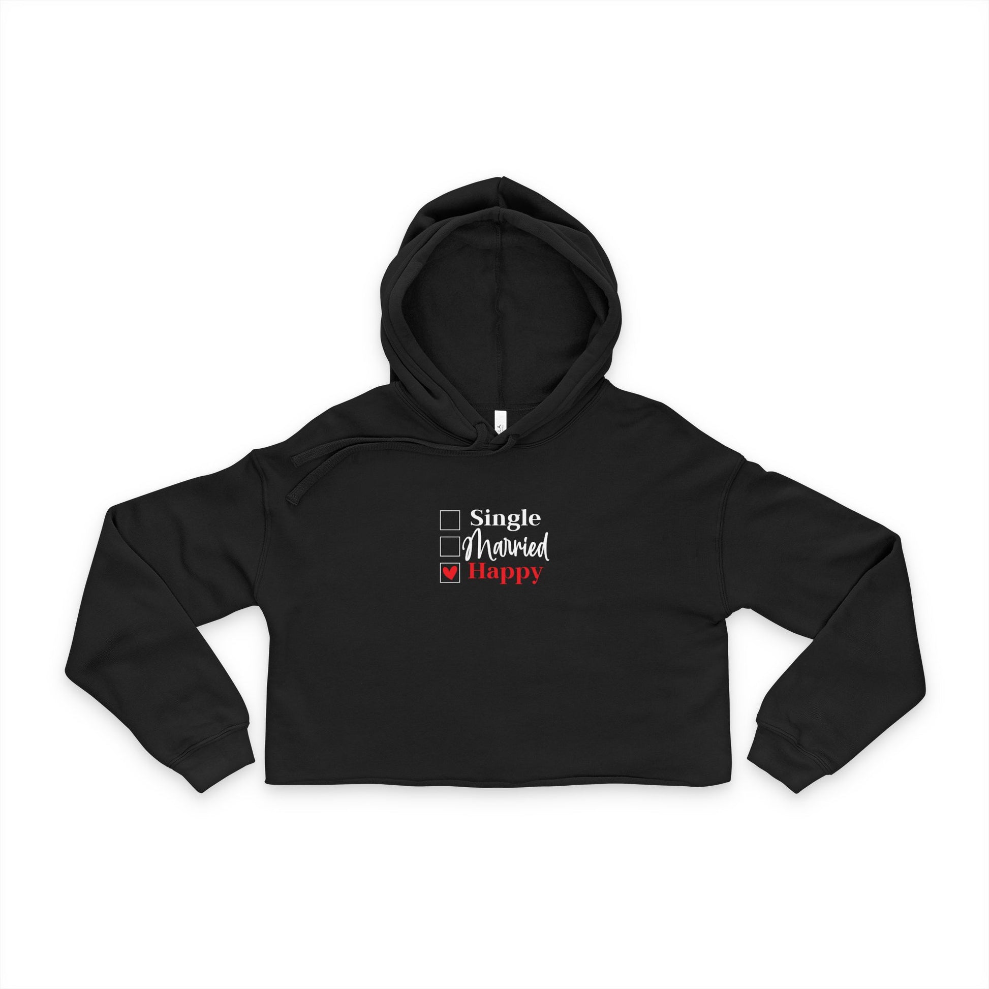 Happy Vibes Women's Cropped Hoodie - Trendy Casual Wear, Perfect for Everyday, Gifts for Friends, Celebrations, Self-Care