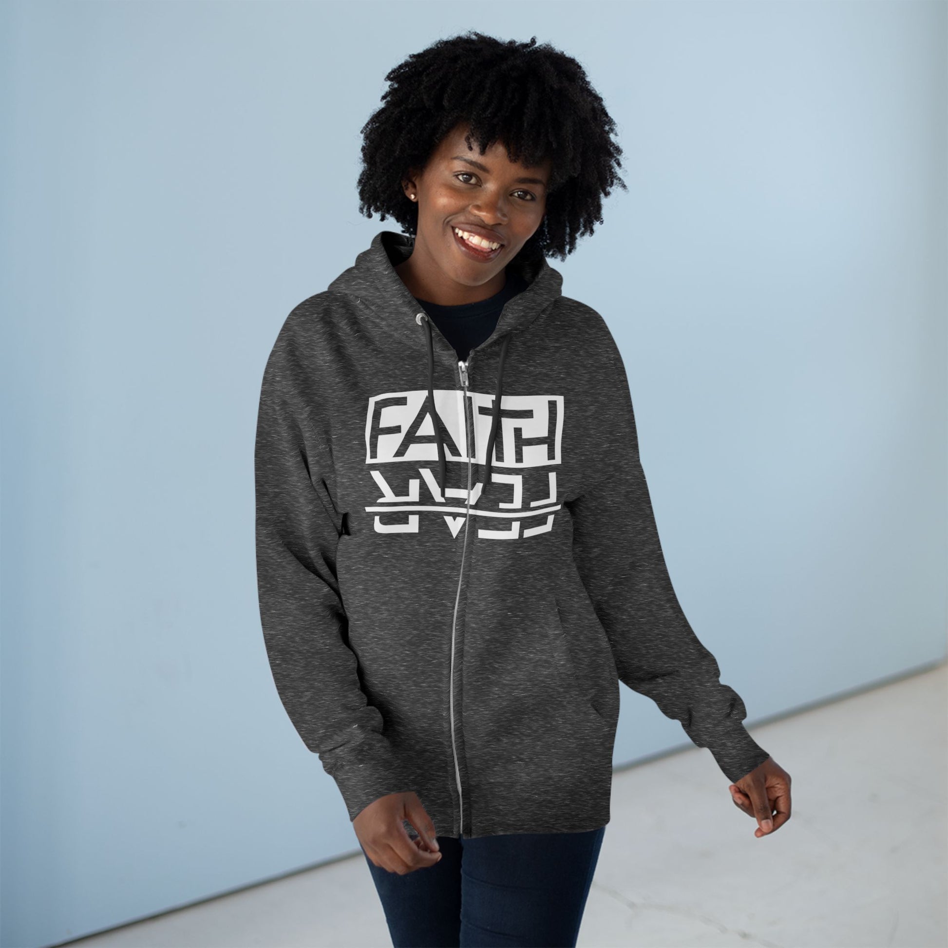 Faith Over Fear, Zip Hoodie, Unisex Hoodie, Cozy Oversized Hoodie, Inspirational Apparel, Versatile Layering Piece, Gift for Motivators, Goat God T-shirt