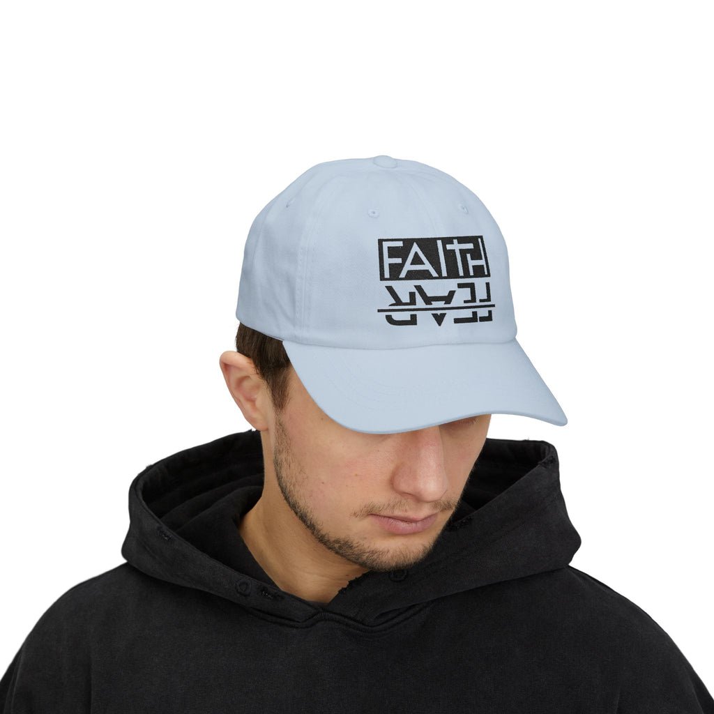 Faith over Fear Cap - Motivational Hat, Adjustable White Cap, Gift for Dad, Inspiring Gift Hat, Everyday Wear