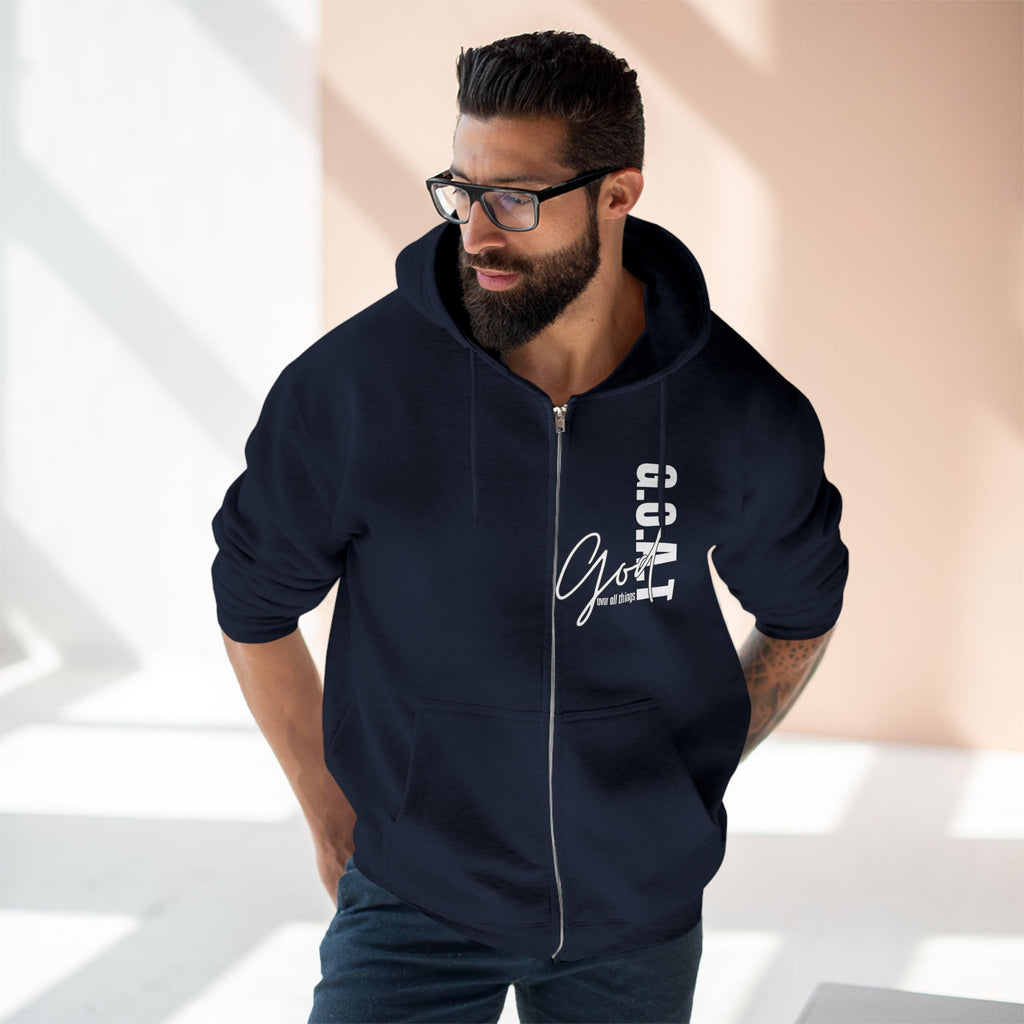 Zip Hoodie, Unisex Hoodie, Cozy Oversized Hoodie, Inspirational Apparel, Versatile Layering Piece, Gift for Motivators, Goat God T-shirt