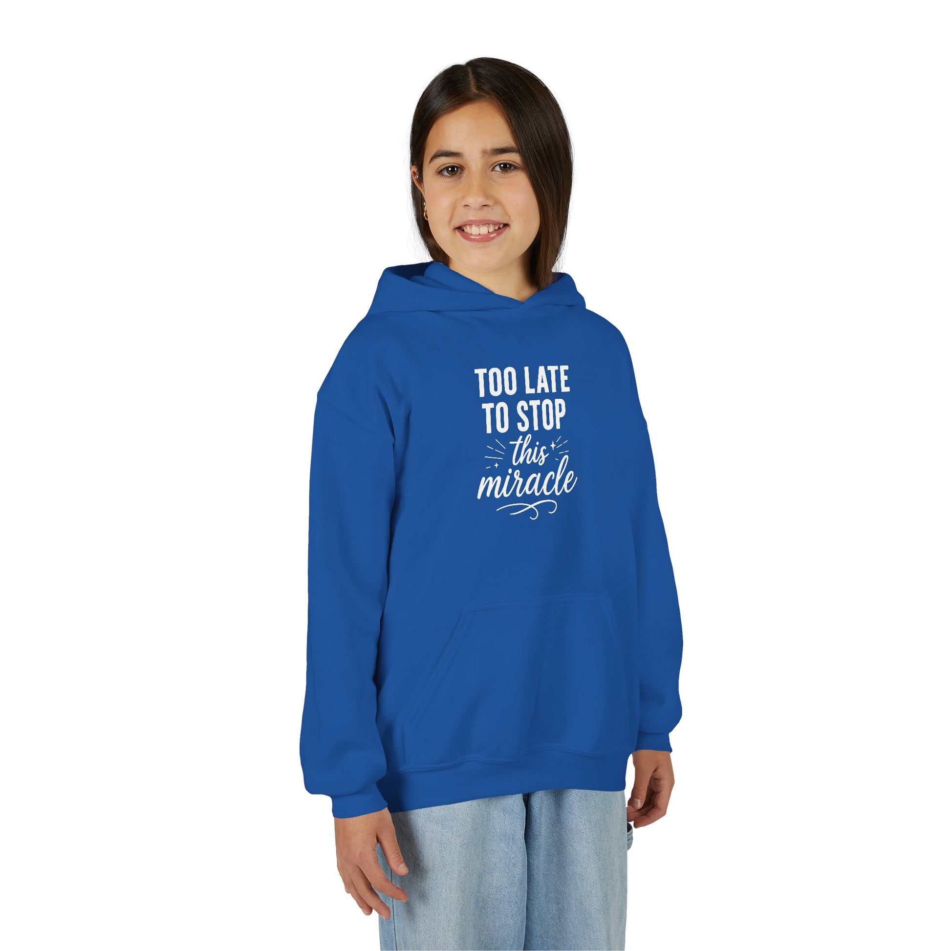 Miracle Hooded Sweatshirt for Youth, Inspirational Sweatshirt, Cozy Hoodie, Youth Pullover, Perfect Gift for Teens, Faith Apparel