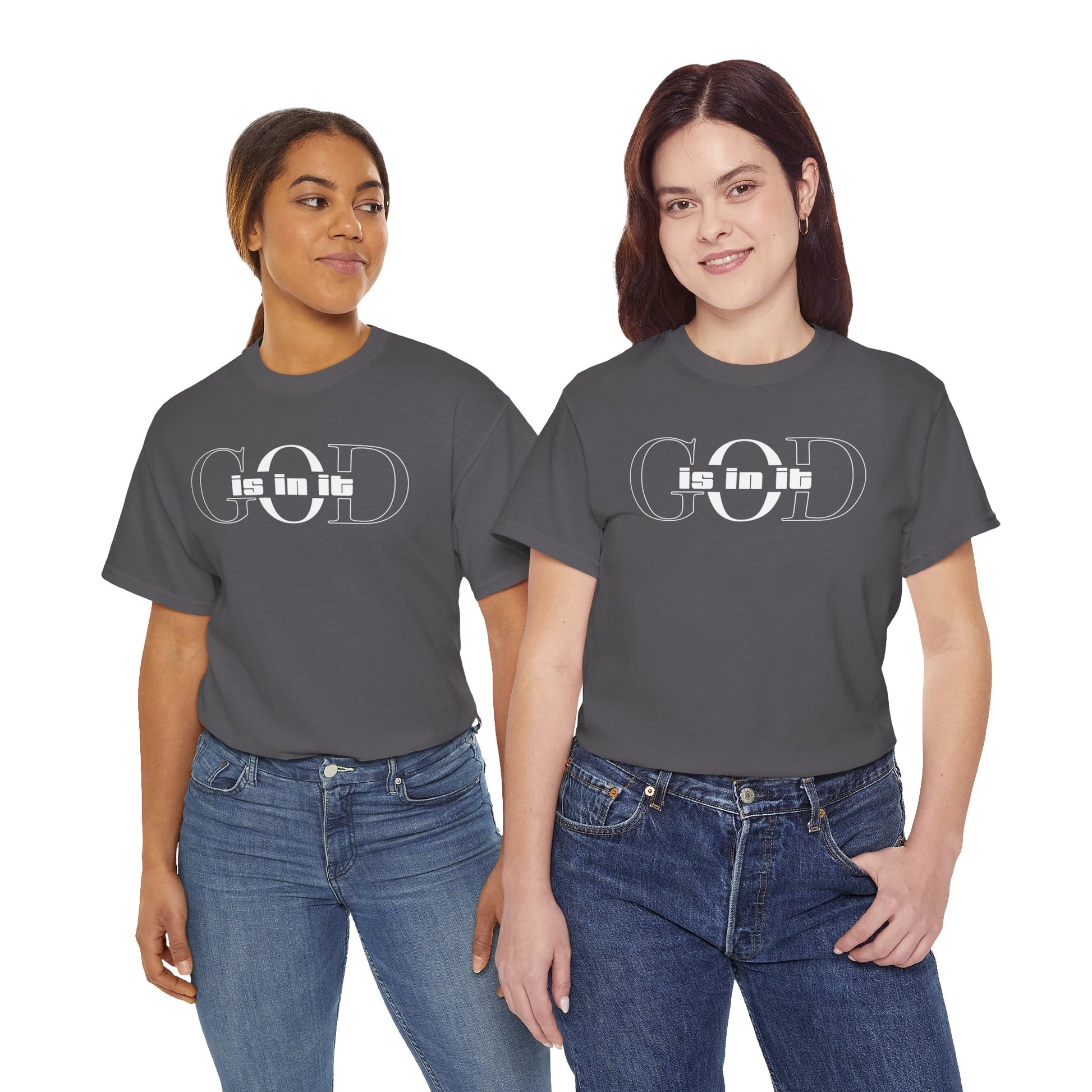 God is in it, Unisex Heavy Cotton Tee - Christian T-shirt, Faith-based-tee, Comfortable Casual Wear, Perfect for Church, Everyday Style, Gift for Friends, Summer Outfits, Relaxed Vibes