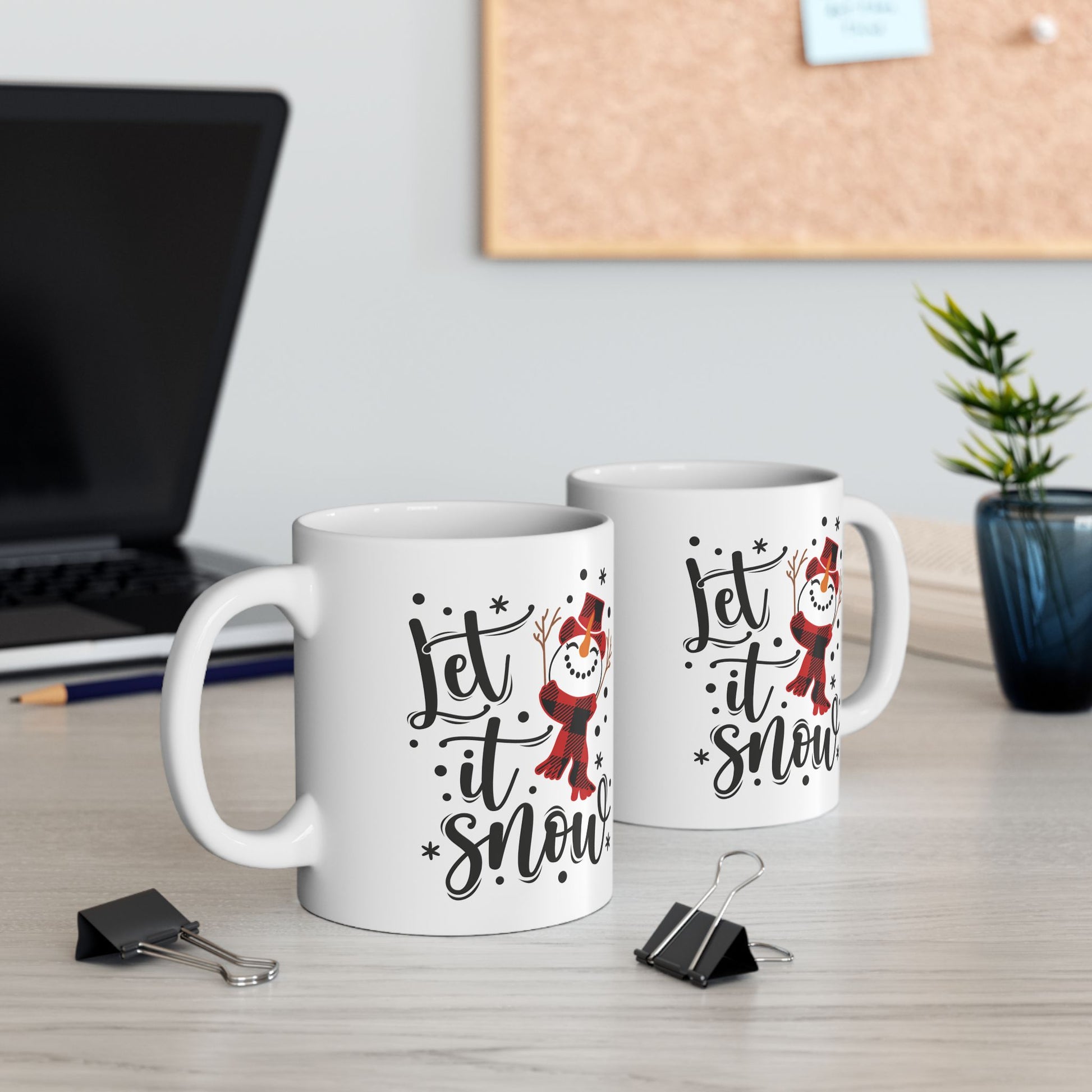 Mug - Let It Snow Snowman Ceramic Mug (11oz, 15oz)