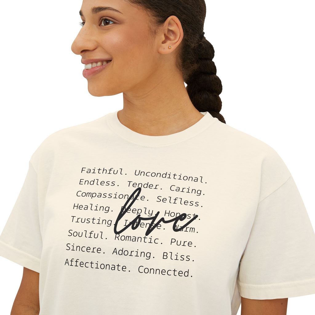 Women's Boxy Love Tee | Affirmation Top, Self-Care Gift, Cozy Casual Wear, Birthday Gift, Positive Vibes