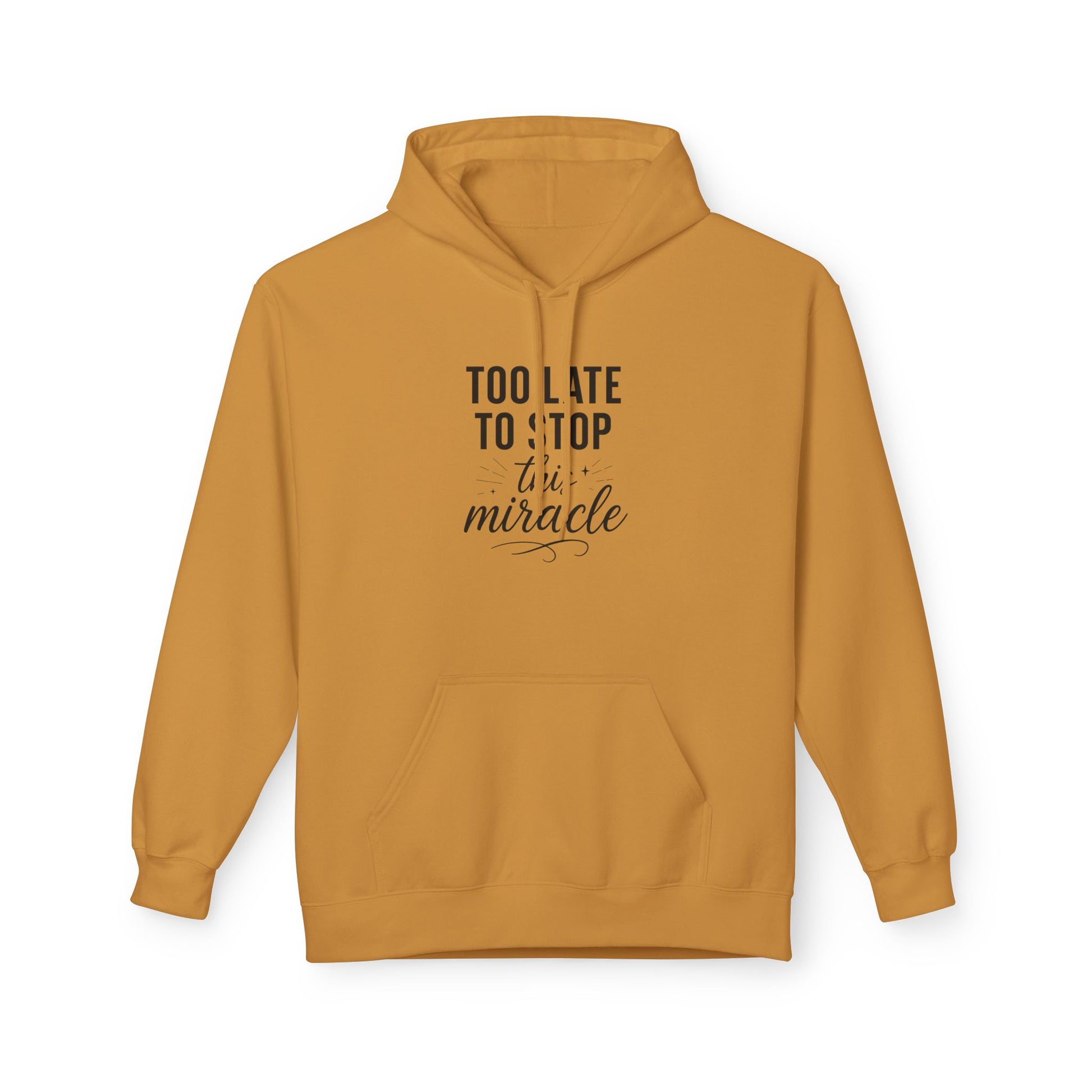 Miracle Midweight Fleece Hoodie, Cozy Casual Wear, Inspirational Gift, Faith-Driven Style, Perfect for Everyday & Holidays