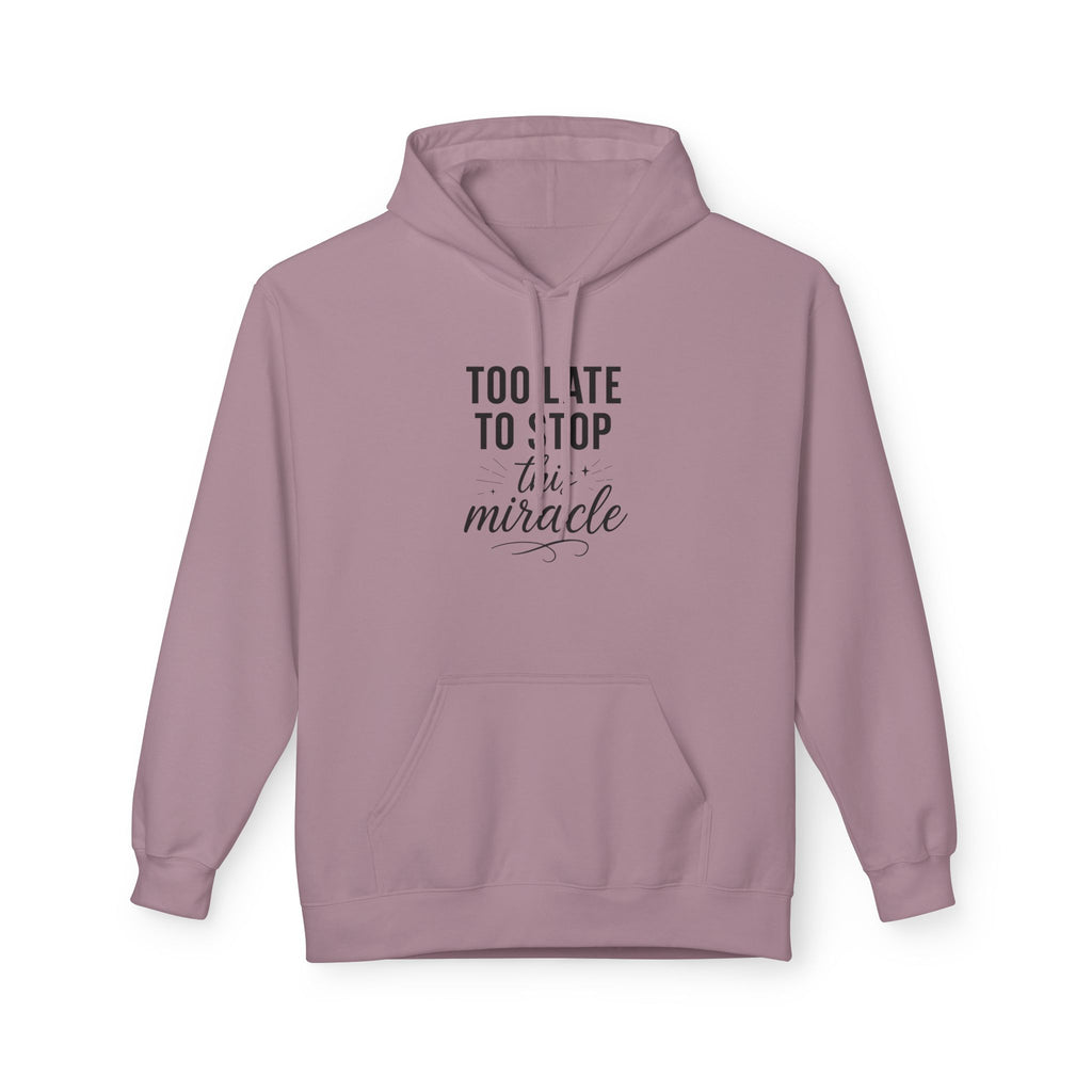 Miracle Midweight Fleece Hoodie, Cozy Casual Wear, Inspirational Gift, Faith-Driven Style, Perfect for Everyday & Holidays