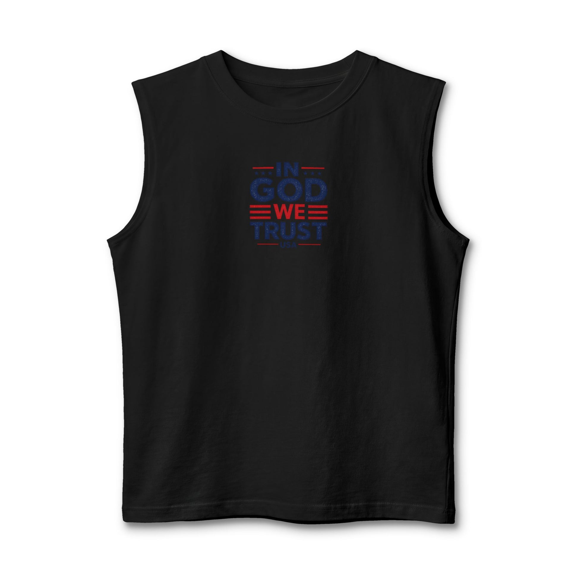 Patriotic 'In God We Trust' USA Tank Top — American Flag Muscle Tee