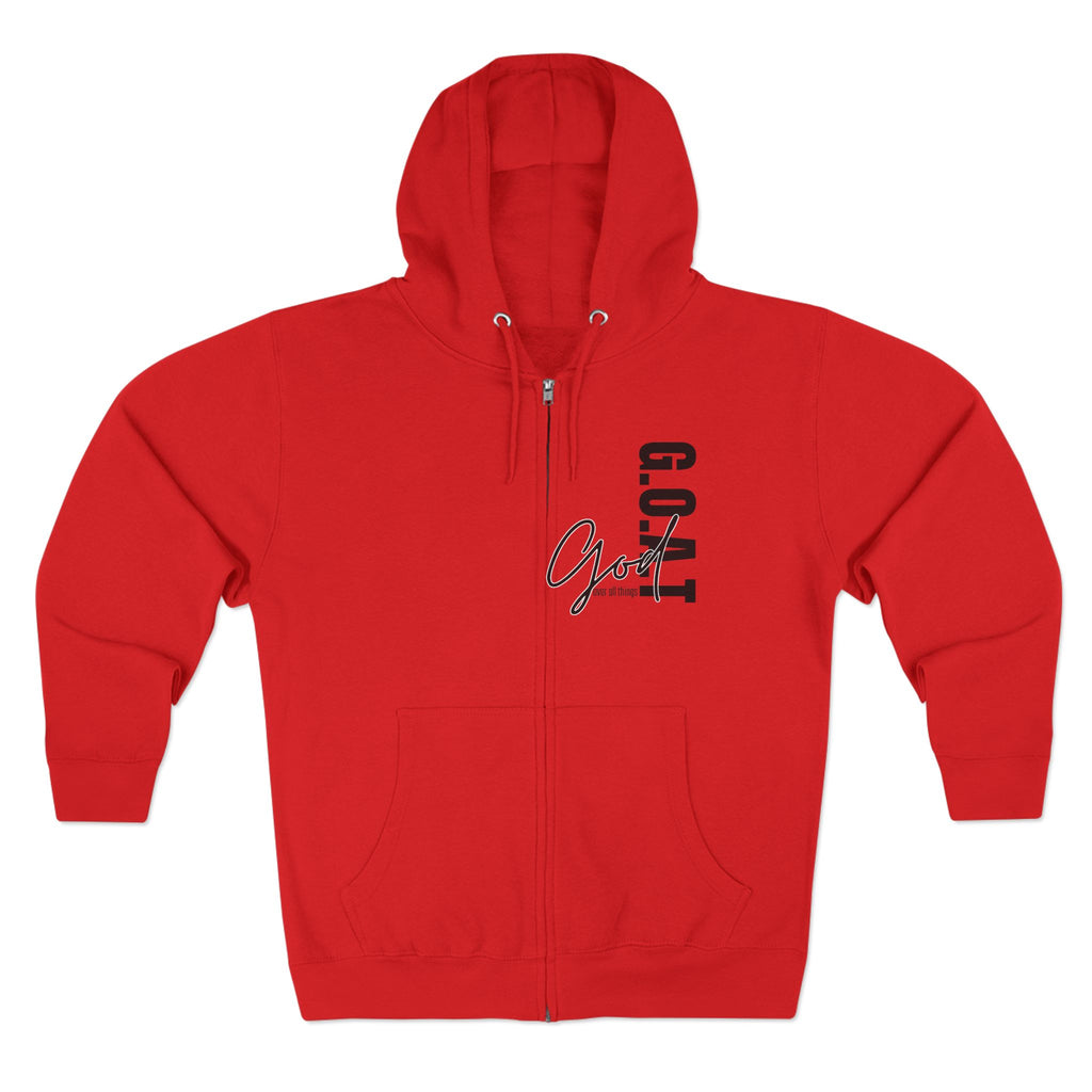 Zip Hoodie, Unisex Hoodie, Cozy Oversized Hoodie, Inspirational Apparel, Versatile Layering Piece, Gift for Motivators, Goat God T-shirt