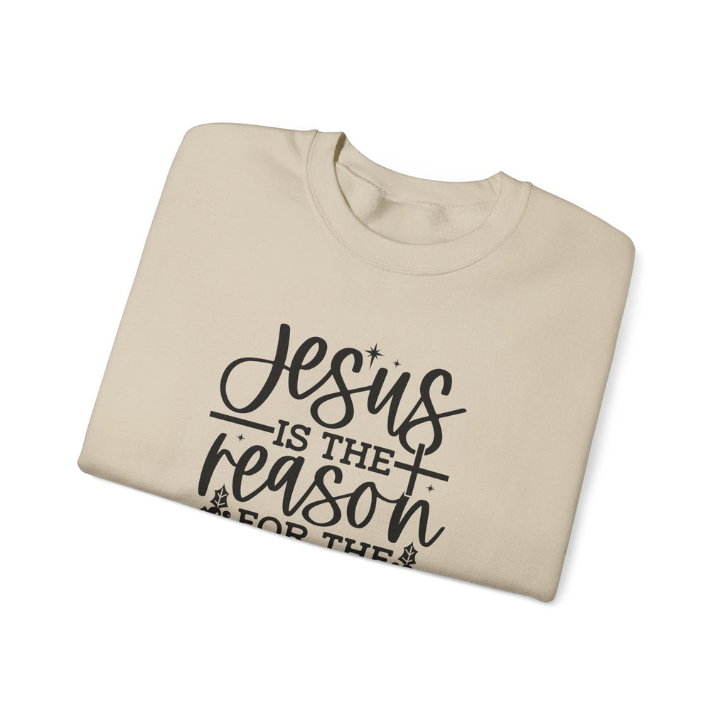 Jesus is the Reason for the Season, Christmas Crewneck Sweatshirt Fabric Knit Long Sleeve Winter Casual Soft Medium Length Hoodie for Men and Women