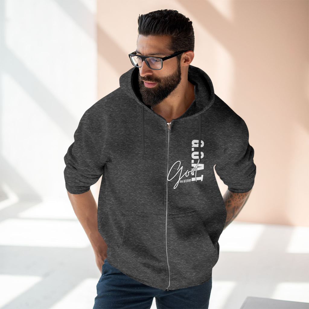 Zip Hoodie, Unisex Hoodie, Cozy Oversized Hoodie, Inspirational Apparel, Versatile Layering Piece, Gift for Motivators, Goat God T-shirt