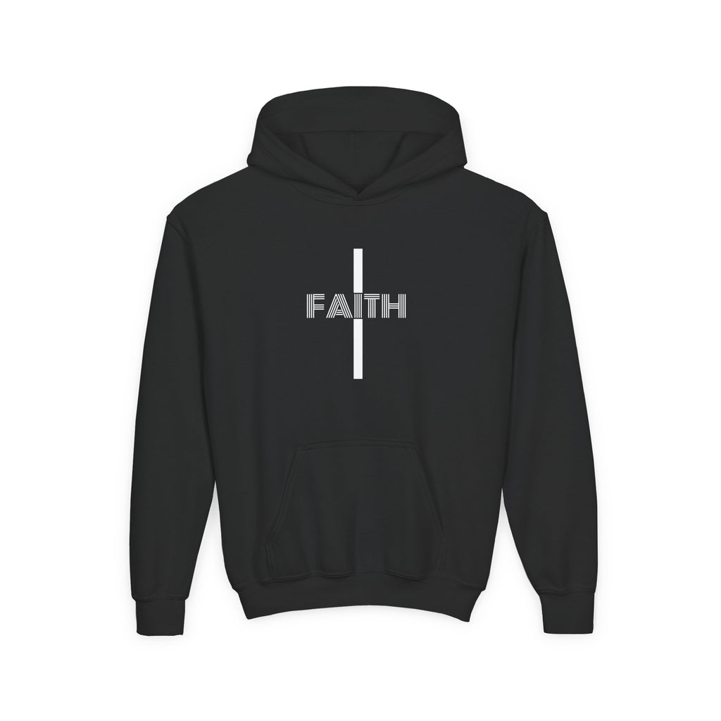 Faith Hooded Sweatshirt for Youth, Inspirational Sweatshirt, Cozy Hoodie, Youth Pullover, Perfect Gift for Teens, Faith Apparel