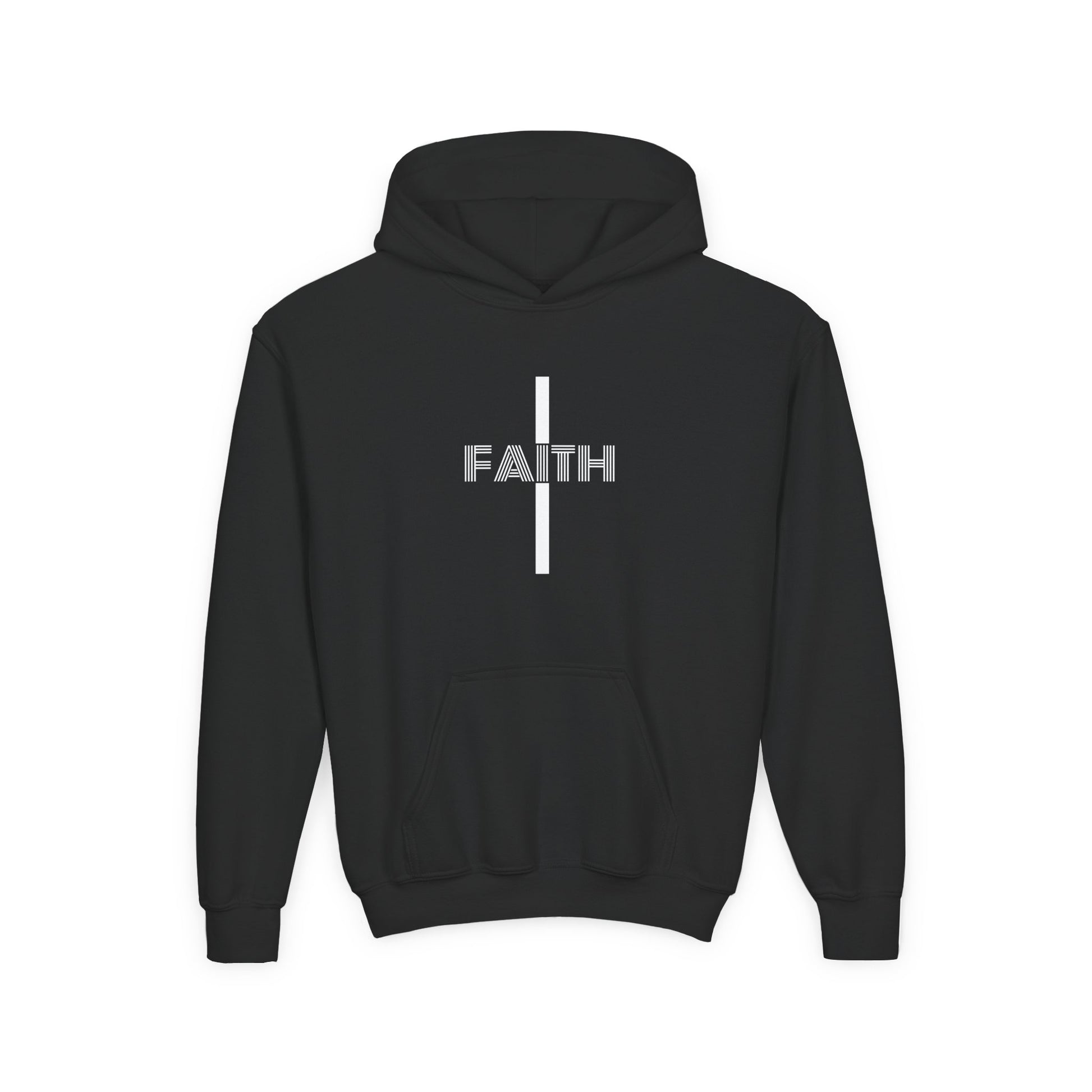 Faith Hooded Sweatshirt for Youth, Inspirational Sweatshirt, Cozy Hoodie, Youth Pullover, Perfect Gift for Teens, Faith Apparel