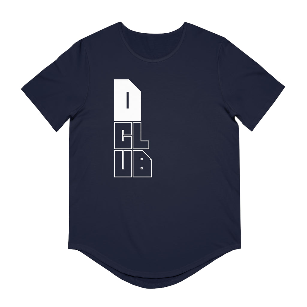Men's Curved Hem Tee - Stylish Graphic Tee, D Club T-shirt, Casual Wear, Trendy Fashion, Streetwear Essential, Gift for Him
