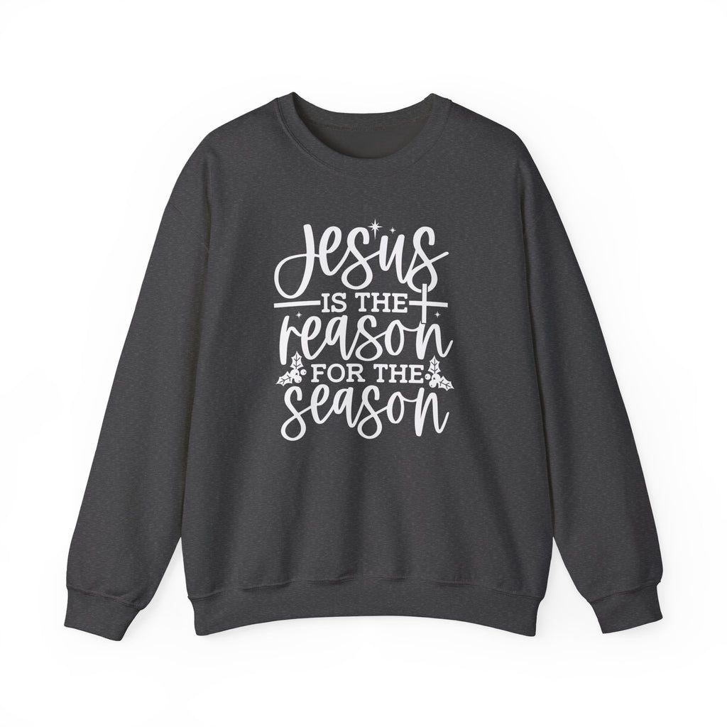 Jesus is the Reason for the Season, Christmas Crewneck Sweatshirt Fabric Knit Long Sleeve Winter Casual Soft Medium Length Hoodie for Men and Women