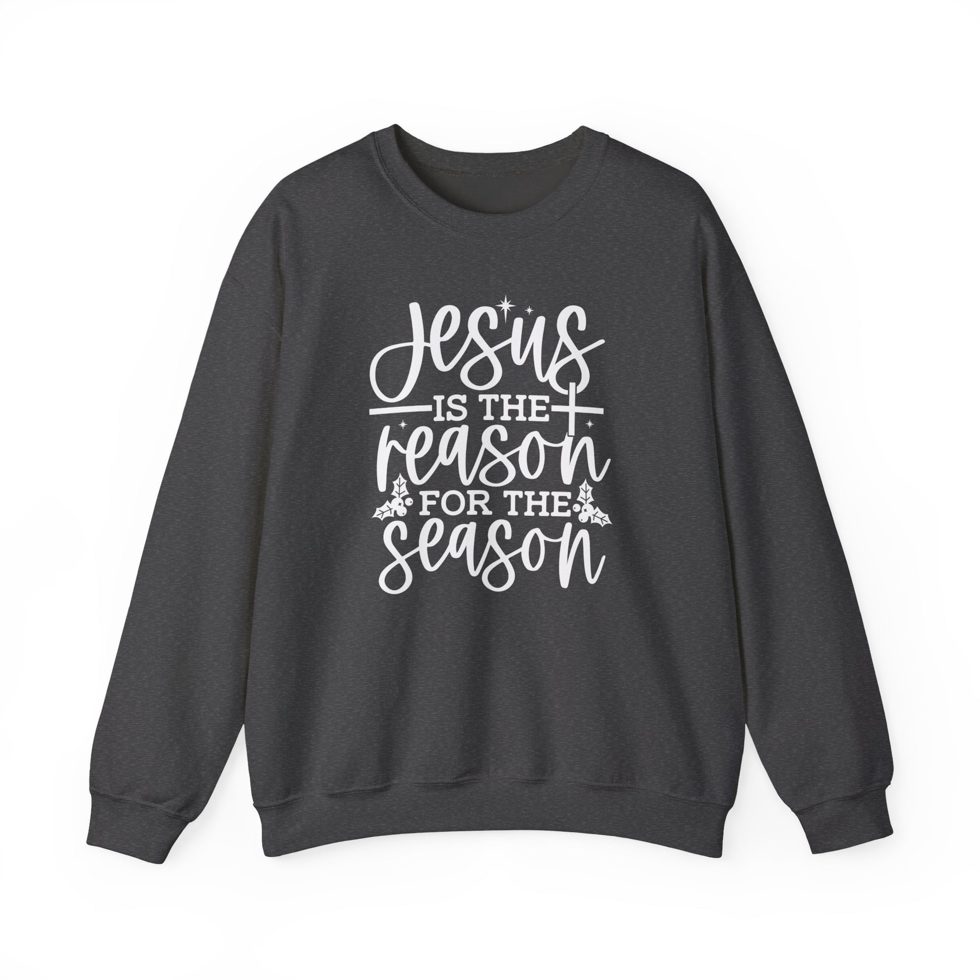 Jesus is the Reason for the Season, Christmas Crewneck Sweatshirt Fabric Knit Long Sleeve Winter Casual Soft Medium Length Hoodie for Men and Women