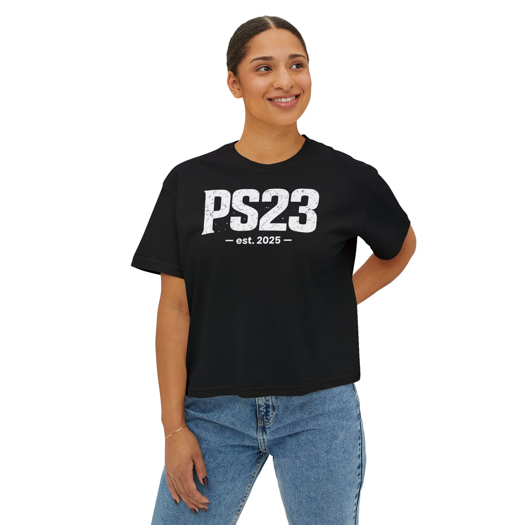 Psalm 23 Women's Boxy Tee — Inspirational Faith Graphic Shirt