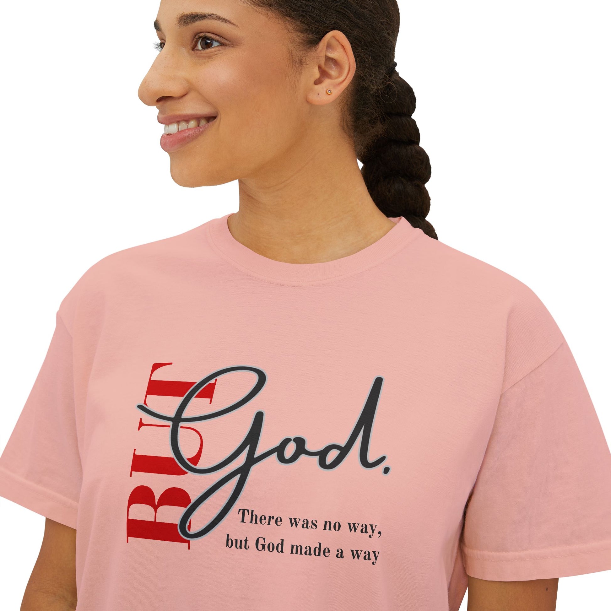 Faith-Inspired Women's Boxy Tee, Inspirational T-Shirt, Religious Gift, Casual Church Wear, Comfortable Everyday Style, Motivational Apparel