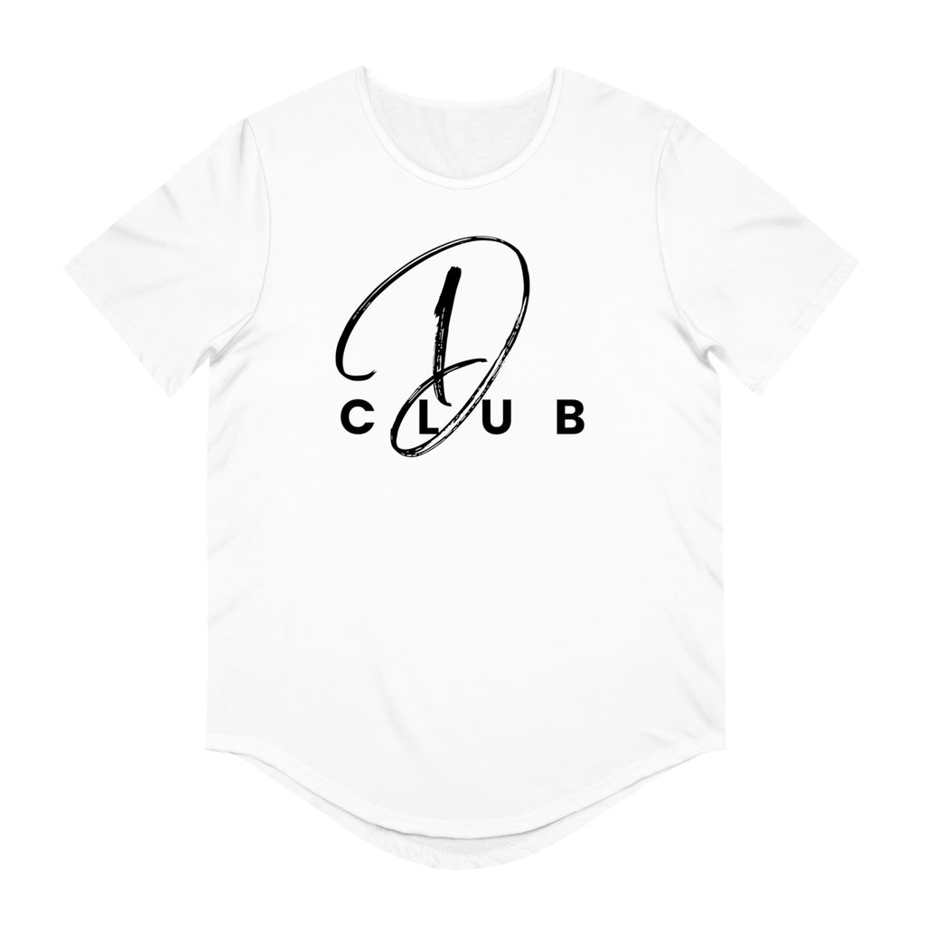 Men's Curved Hem Tee - Stylish Graphic Tee, D Club T-shirt, Casual Wear, Trendy Fashion, Streetwear Essential, Gift for Him