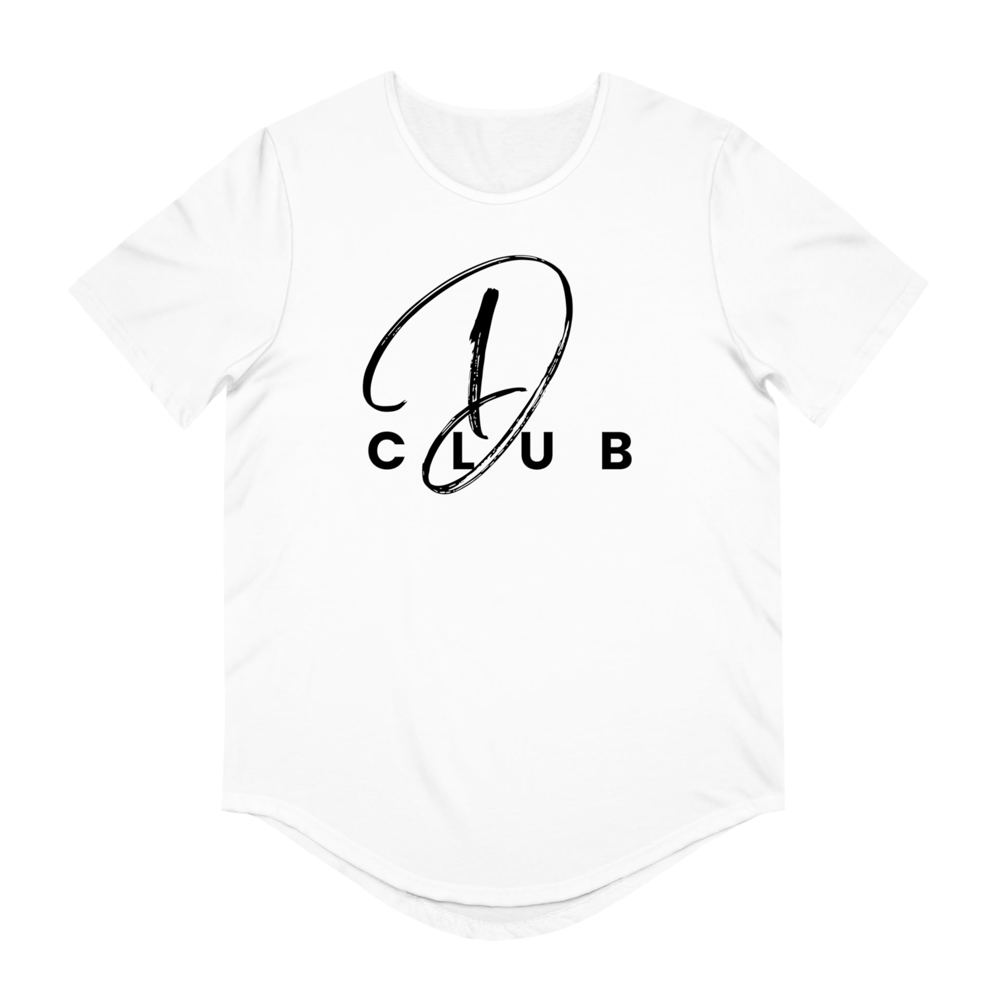 Men's Curved Hem Tee - Stylish Graphic Tee, D Club T-shirt, Casual Wear, Trendy Fashion, Streetwear Essential, Gift for Him