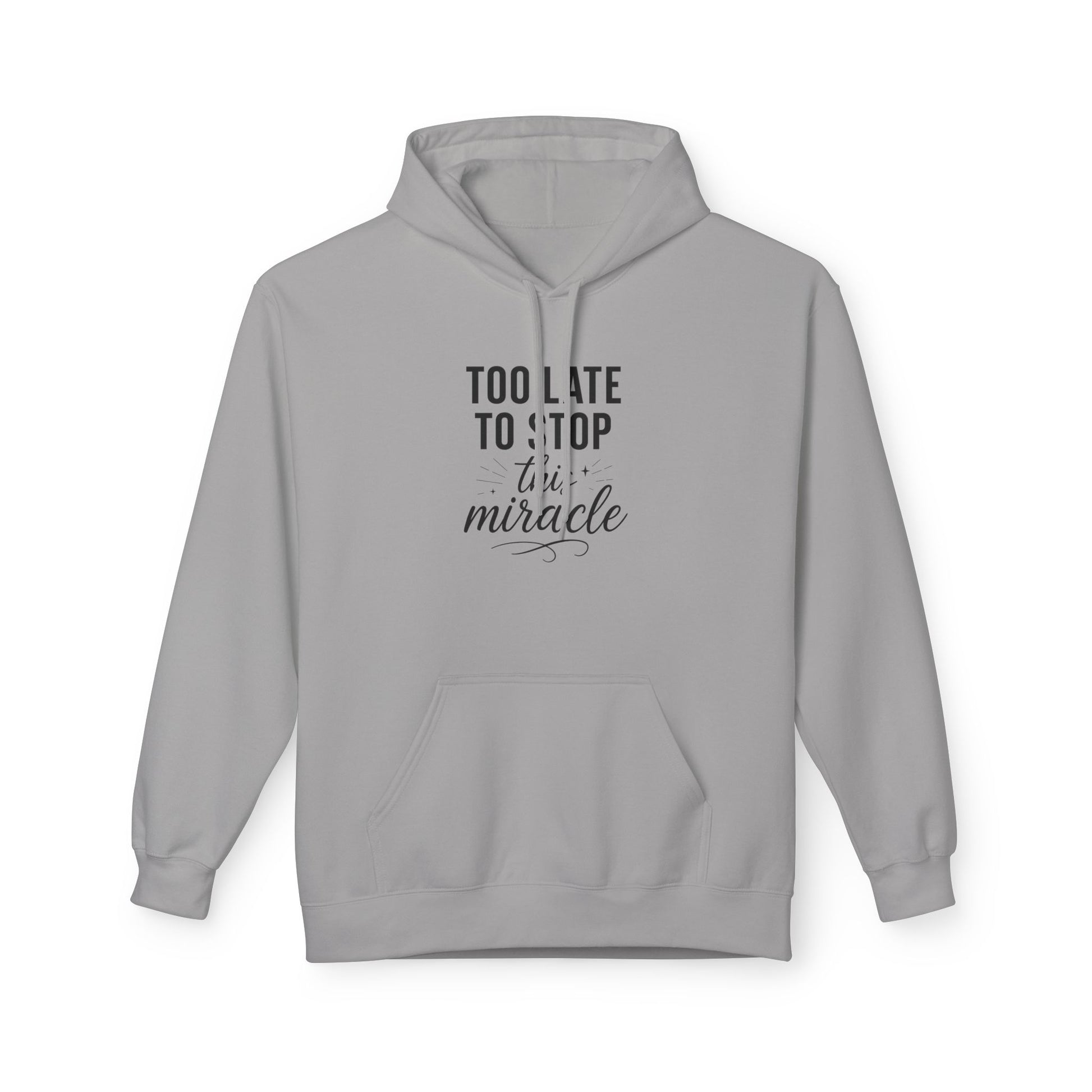 Miracle Midweight Fleece Hoodie, Cozy Casual Wear, Inspirational Gift, Faith-Driven Style, Perfect for Everyday & Holidays