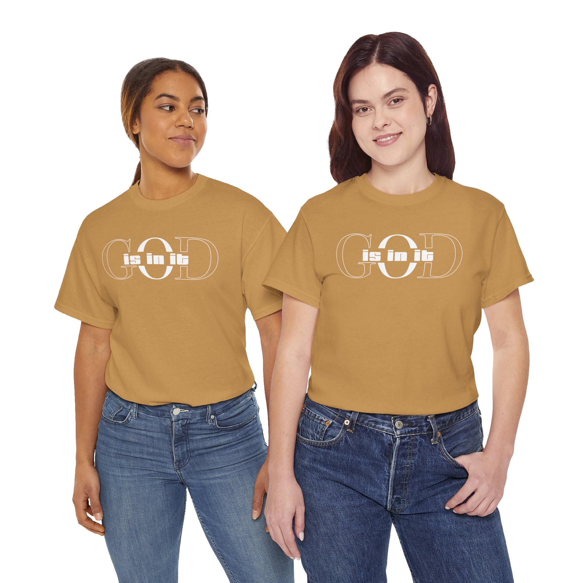 God is in it, Unisex Heavy Cotton Tee - Christian T-shirt, Faith-based-tee, Comfortable Casual Wear, Perfect for Church, Everyday Style, Gift for Friends, Summer Outfits, Relaxed Vibes