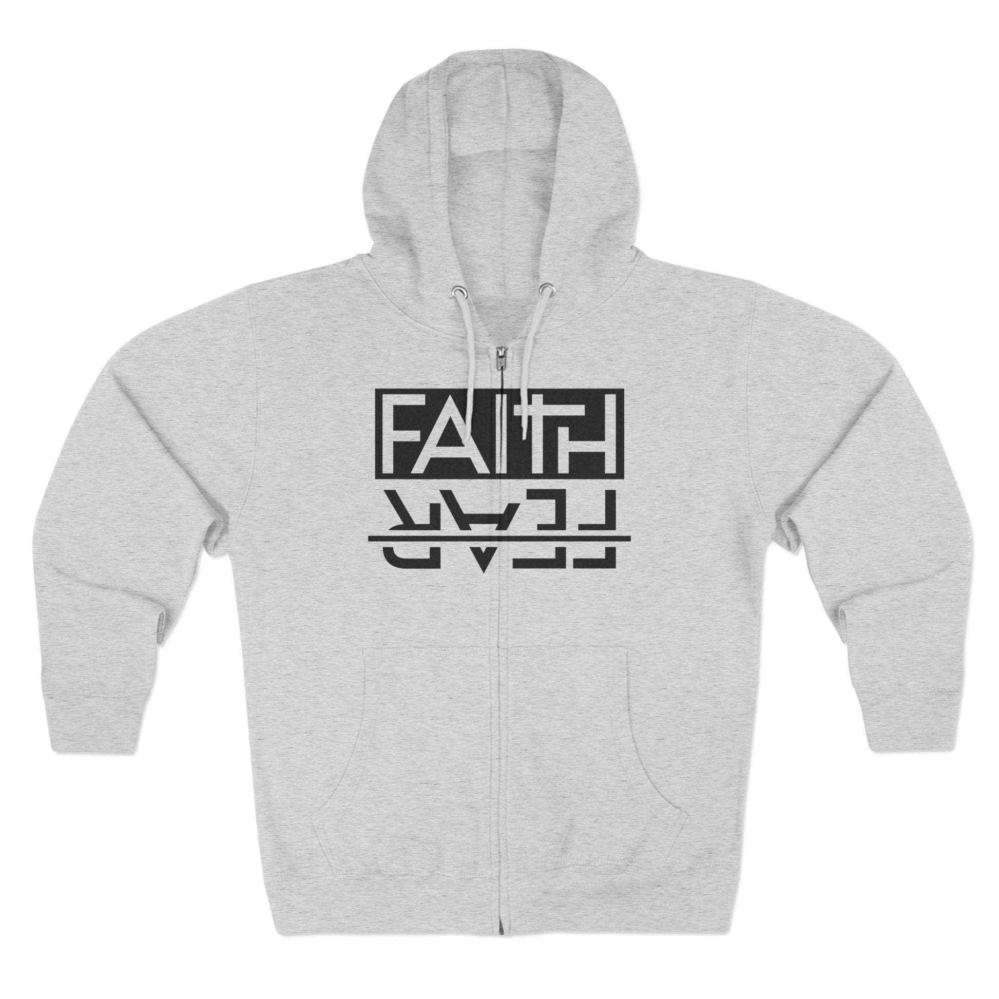 Faith Over Fear, Zip Hoodie, Unisex Hoodie, Cozy Oversized Hoodie, Inspirational Apparel, Versatile Layering Piece, Gift for Motivators, Goat God T-shirt