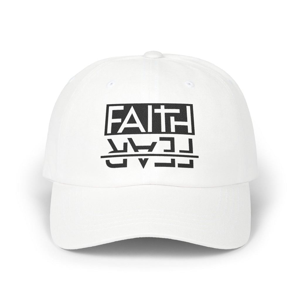 Faith over Fear Cap - Motivational Hat, Adjustable White Cap, Gift for Dad, Inspiring Gift Hat, Everyday Wear