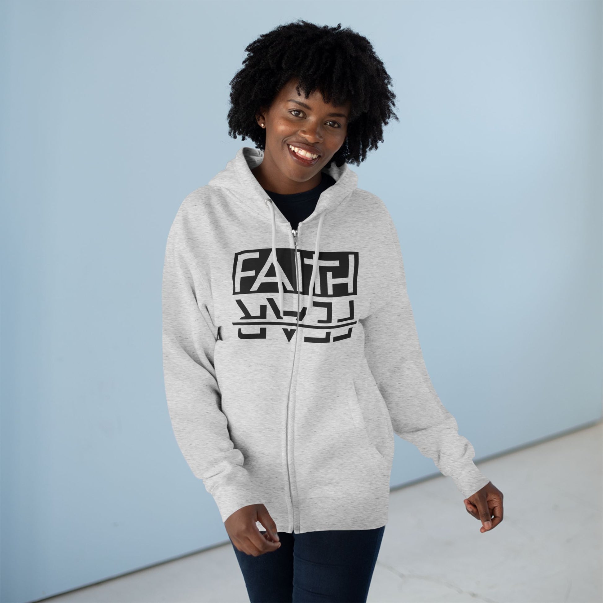 Faith Over Fear, Zip Hoodie, Unisex Hoodie, Cozy Oversized Hoodie, Inspirational Apparel, Versatile Layering Piece, Gift for Motivators, Goat God T-shirt