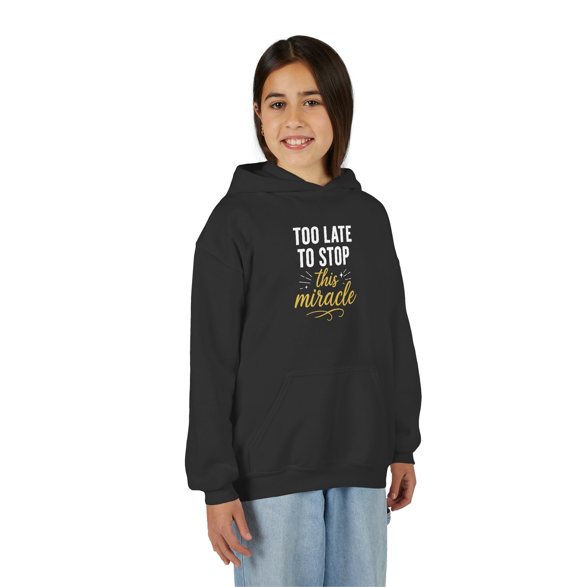 Miracle Hooded Sweatshirt for Youth, Inspirational Sweatshirt, Cozy Hoodie, Youth Pullover, Perfect Gift for Teens, Faith Apparel