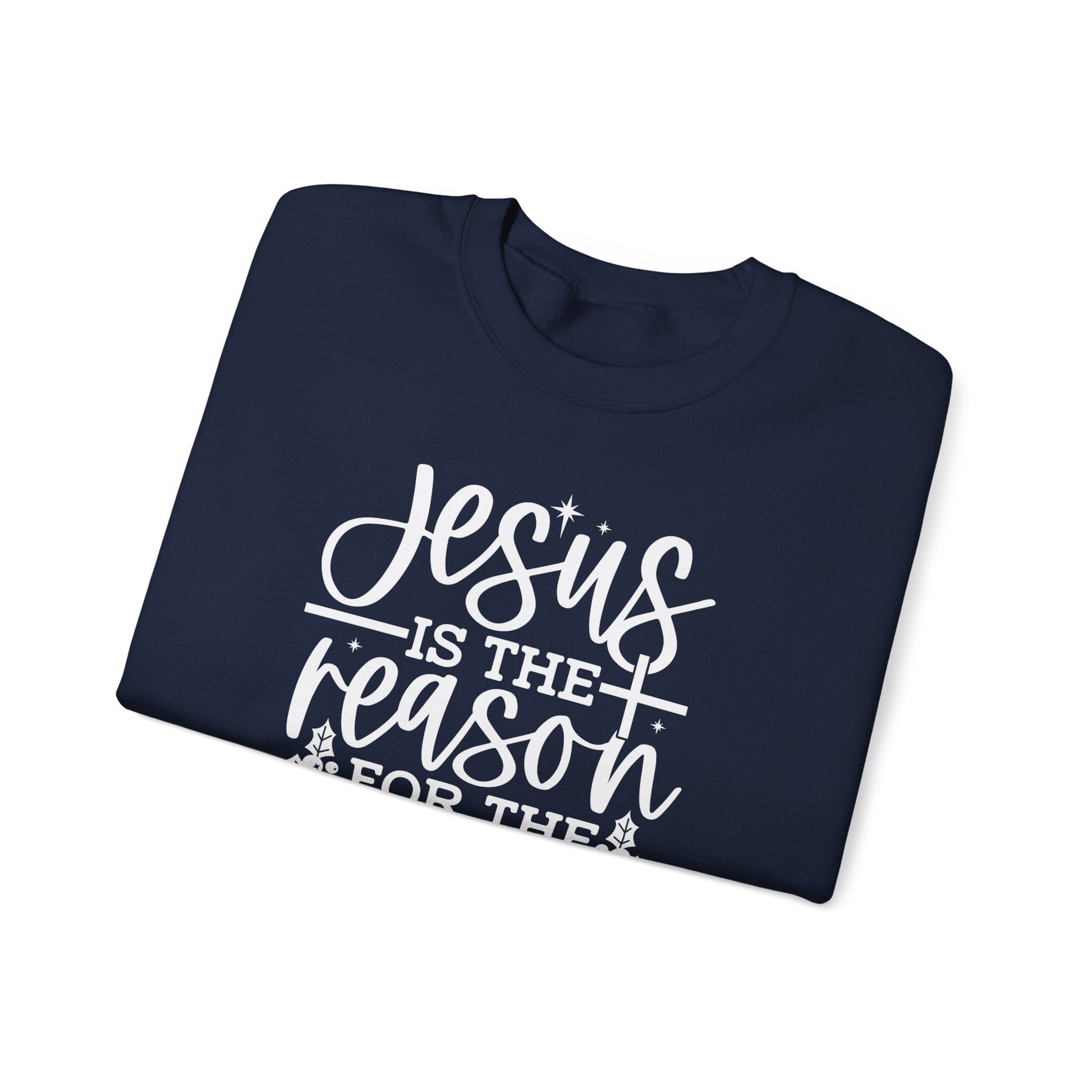 Jesus is the Reason for the Season, Christmas Crewneck Sweatshirt Fabric Knit Long Sleeve Winter Casual Soft Medium Length Hoodie for Men and Women
