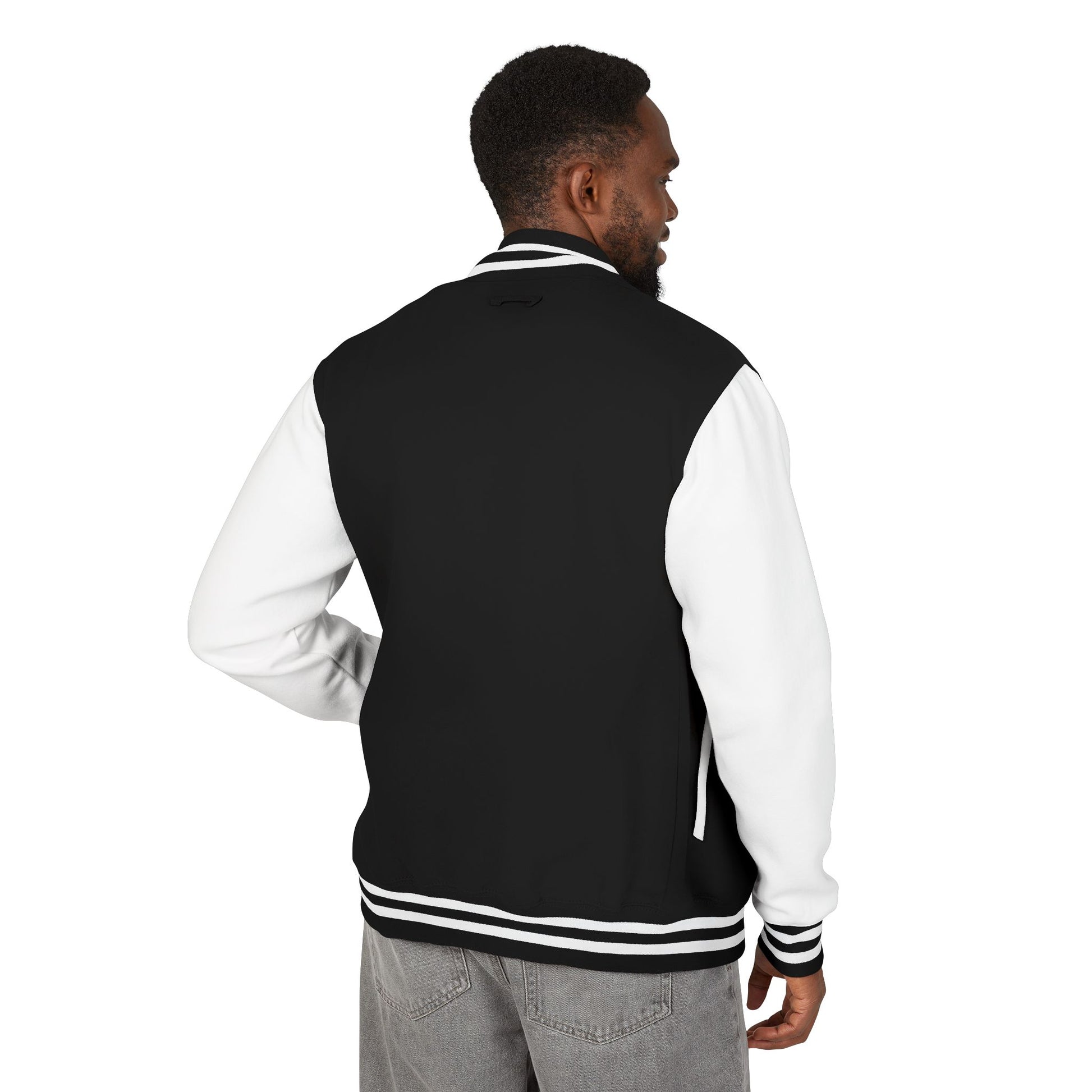 Unisex Heavyweight Letterman Jacket, Faith-based Jacket, Vintage Style Sports Jacket, College Spirit Wear, Casual Outwear, Gifts for Sports Lovers, Fall Fashion