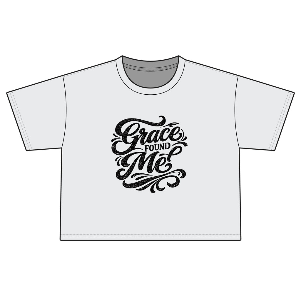 Grace Found Me Boxy Tee — Women's Inspirational Graphic Shirt