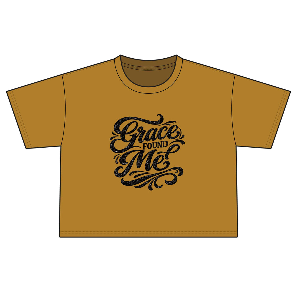 Grace Found Me Boxy Tee — Women's Inspirational Graphic Shirt