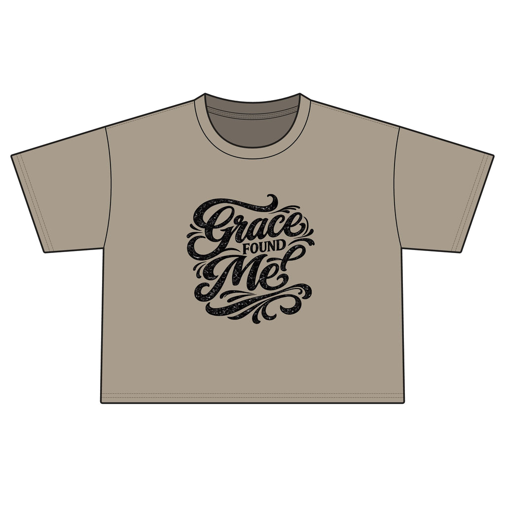 Grace Found Me Boxy Tee — Women's Inspirational Graphic Shirt