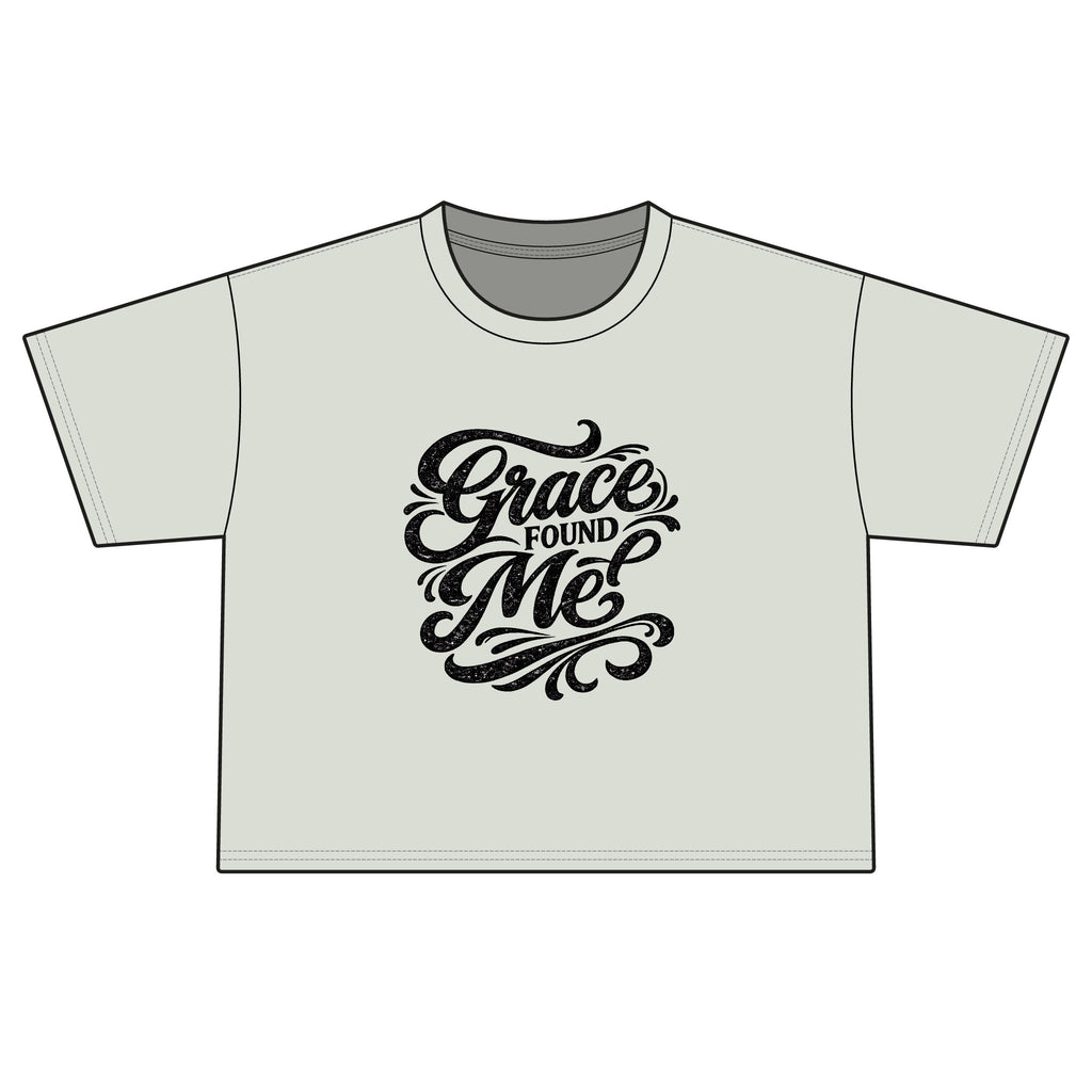 Grace Found Me Boxy Tee — Women's Inspirational Graphic Shirt