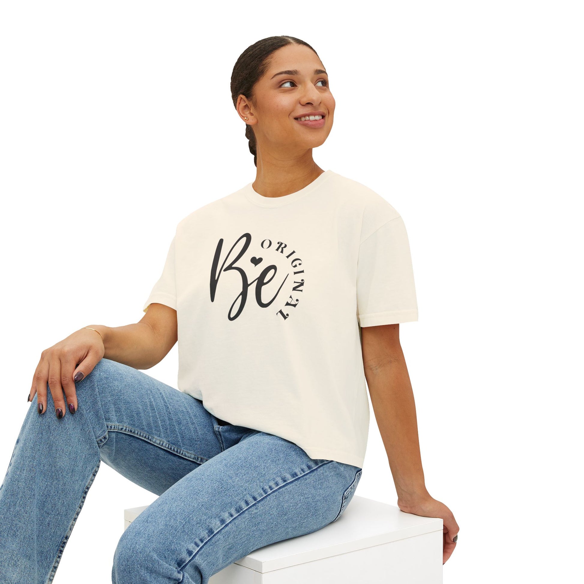Be original, Women's Boxy Tee, Semi-crop tee,  Inspirational, Comfortable Everyday Style, Motivational Apparel, Self-confidence tee