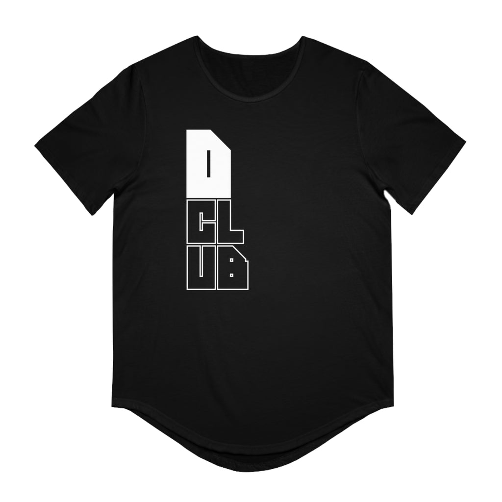 Men's Curved Hem Tee - Stylish Graphic Tee, D Club T-shirt, Casual Wear, Trendy Fashion, Streetwear Essential, Gift for Him
