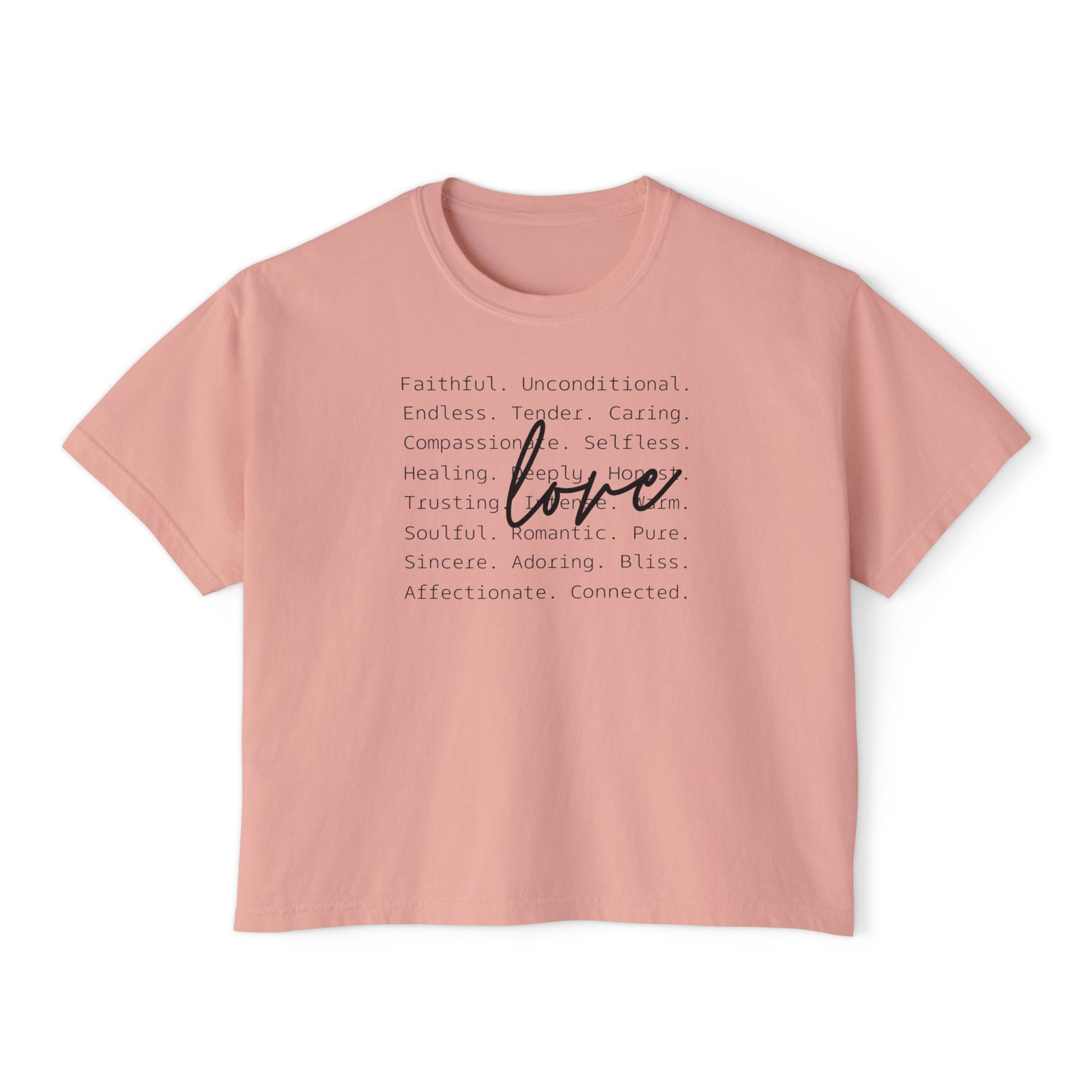 Women's Boxy Love Tee | Affirmation Top, Self-Care Gift, Cozy Casual Wear, Birthday Gift, Positive Vibes