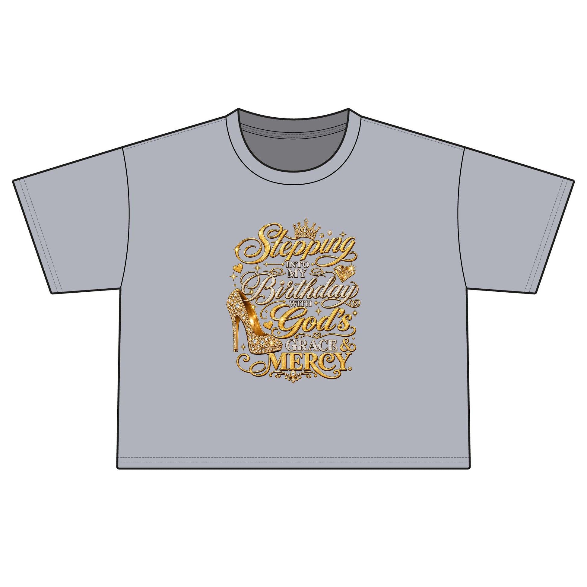 Birthday Gospel Tee — "Stepping into My Birthday with God's Mercy" Women's Boxy Tee