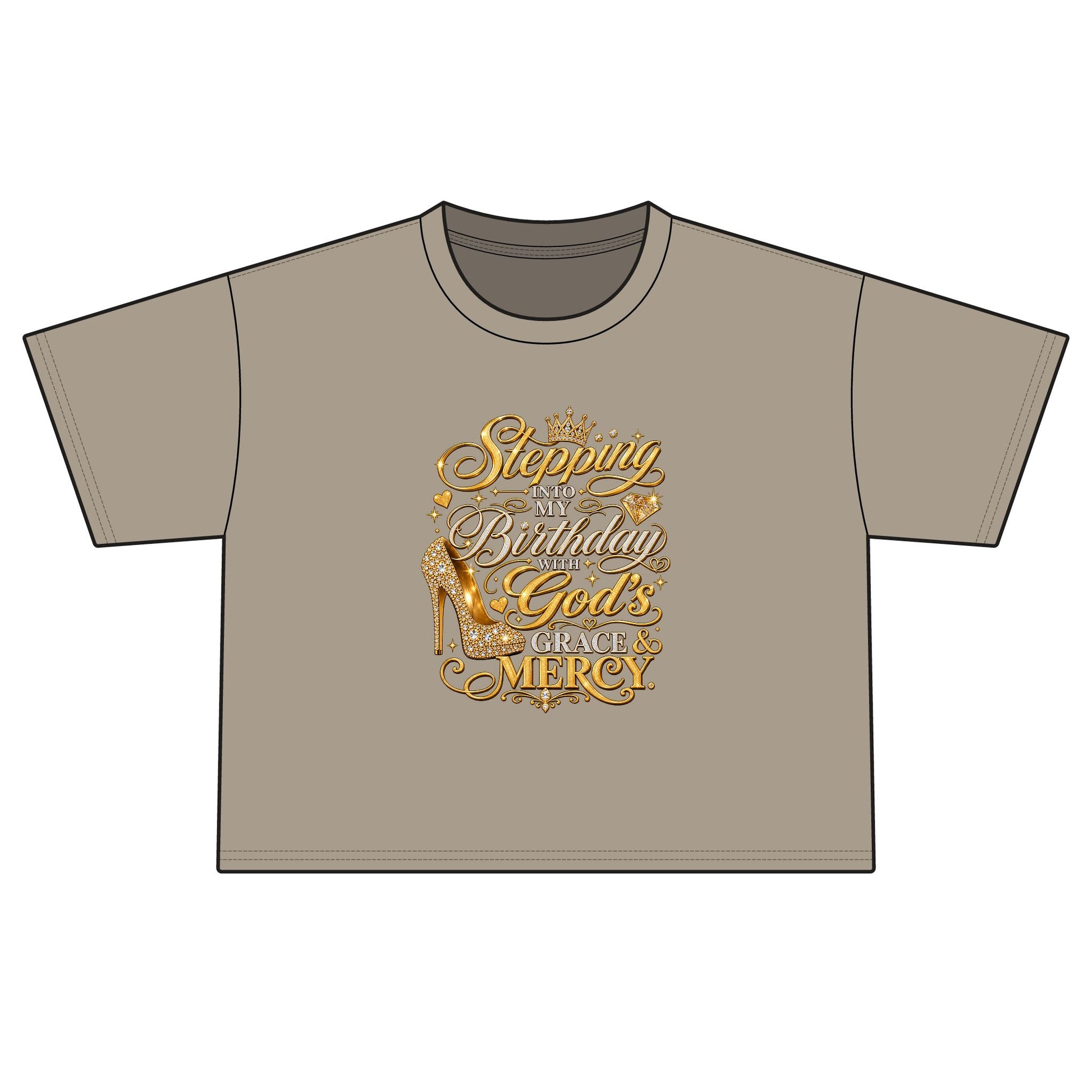 Birthday Gospel Tee — "Stepping into My Birthday with God's Mercy" Women's Boxy Tee