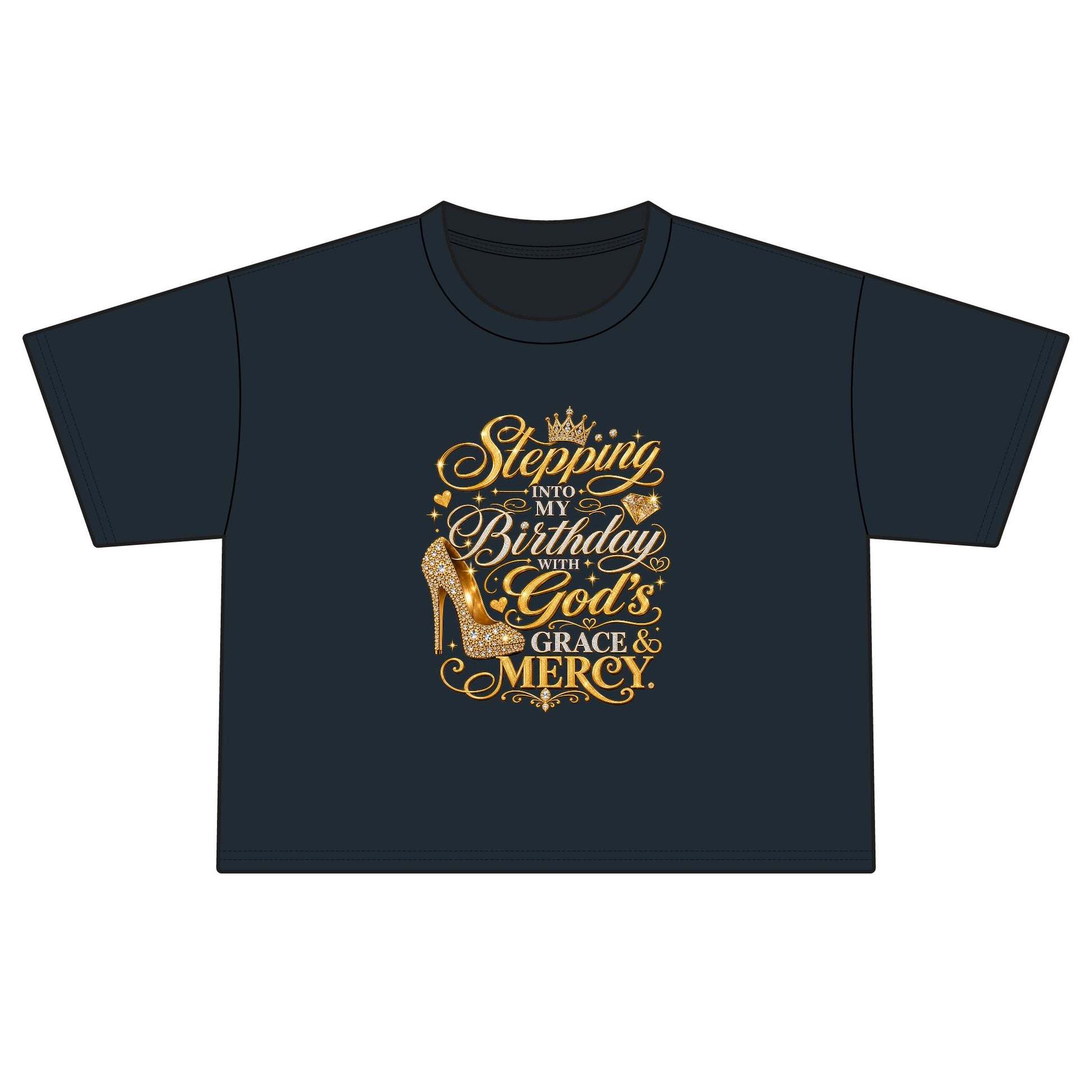 Birthday Gospel Tee — "Stepping into My Birthday with God's Mercy" Women's Boxy Tee