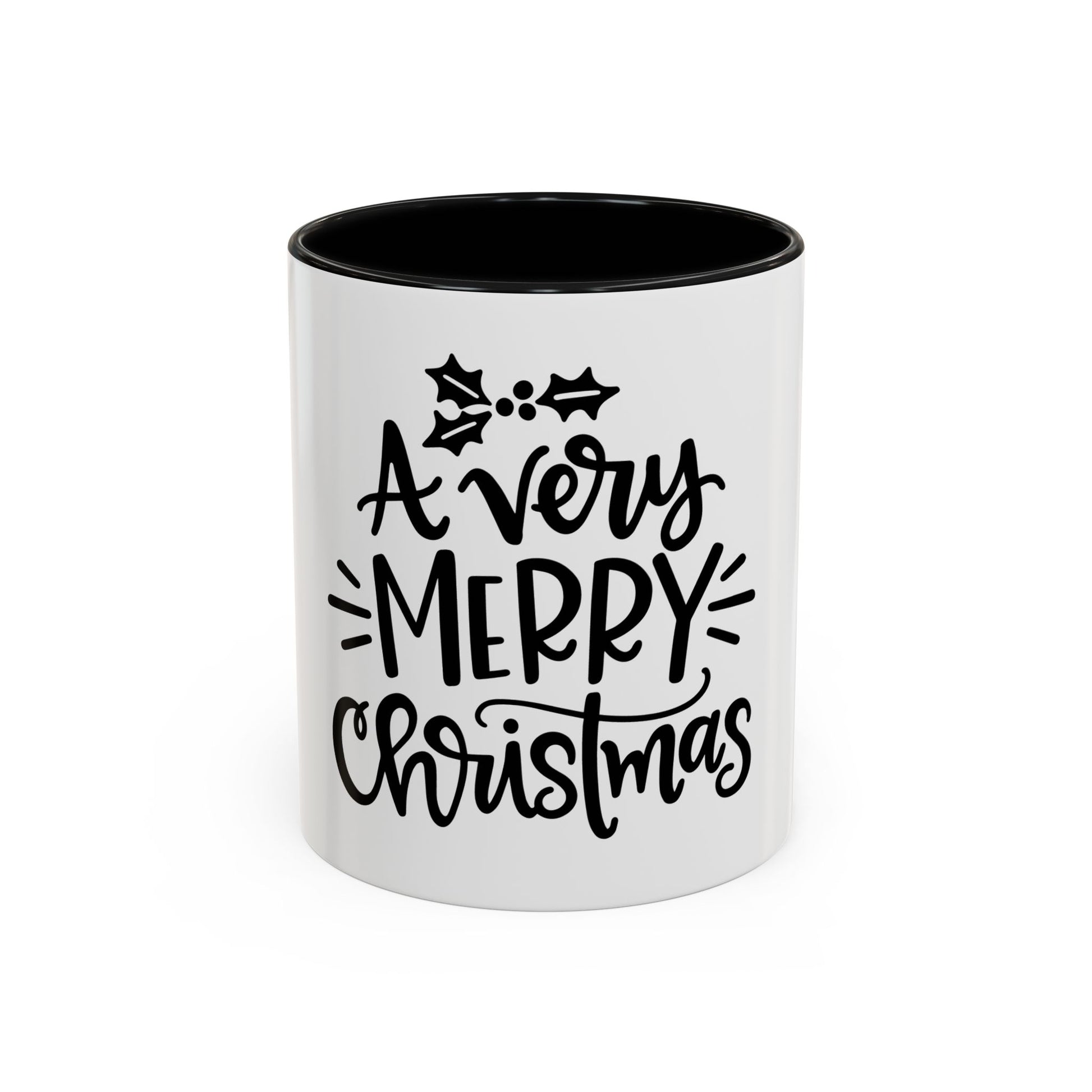 Very Merry Christmas Coffee Mug, Color Accent Mug (11oz and 15 oz)