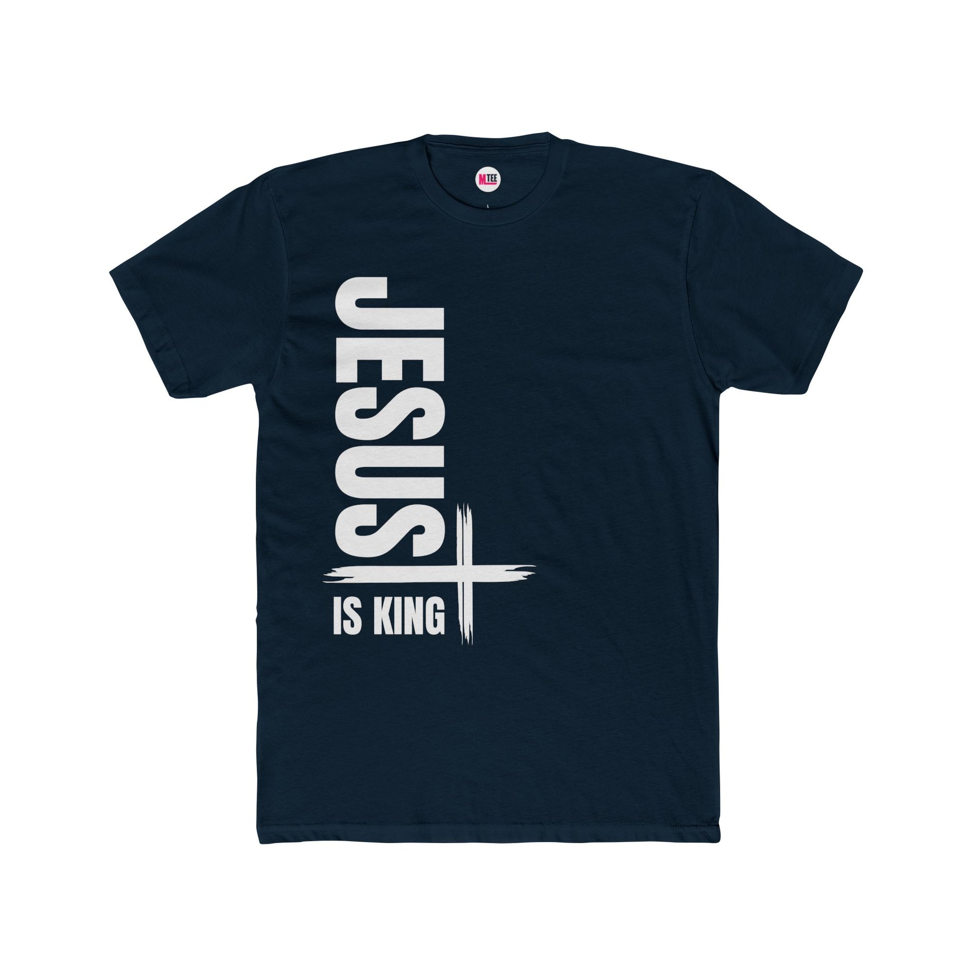 Jesus Is King Vertical Cross Tee — Christian Faith Shirt