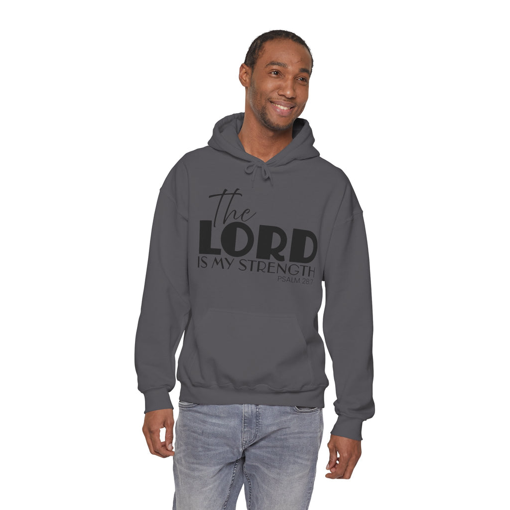 Psalm 28:7 'The Lord Is My Strength' Hoodie — Faith-Based Christian Sweatshirt