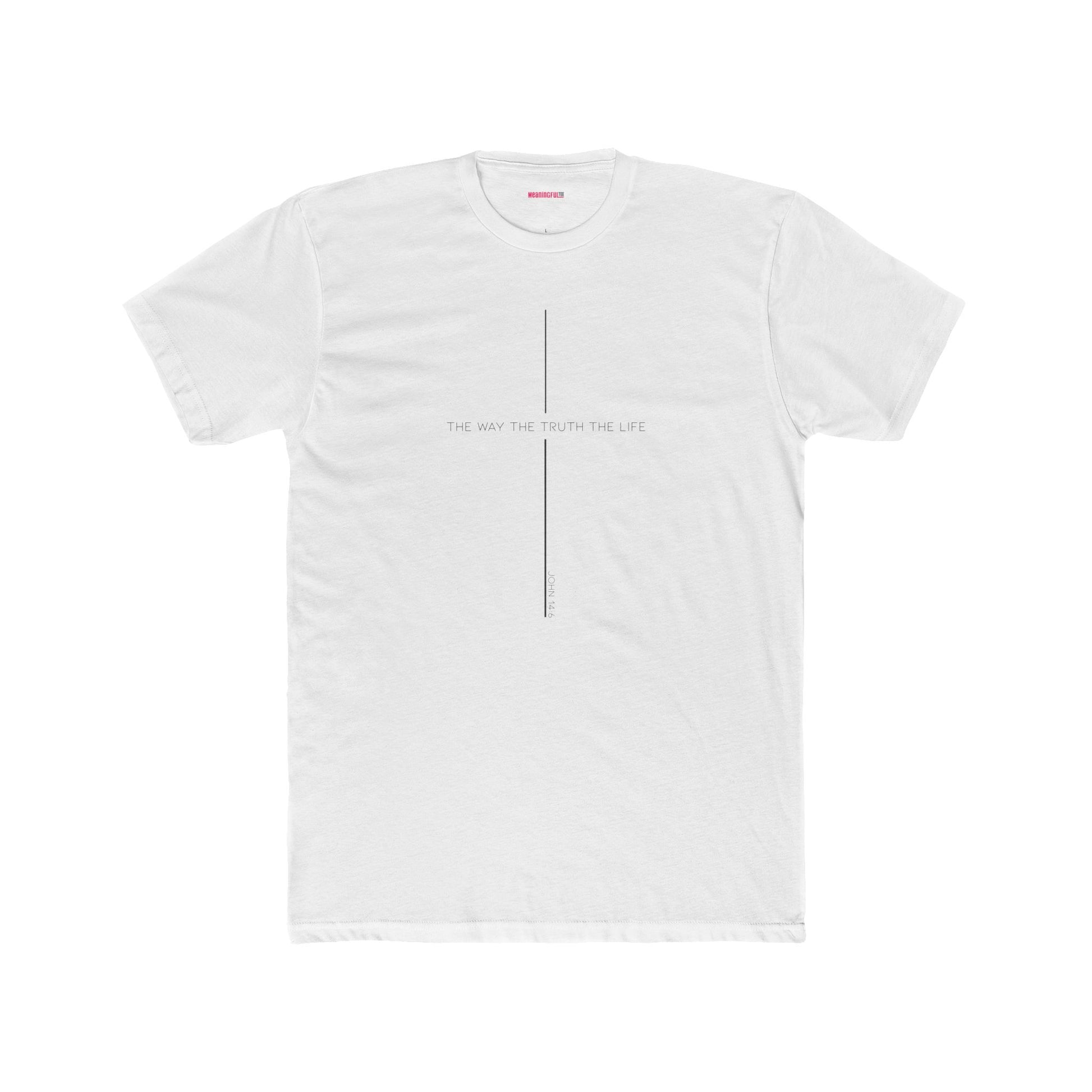 Unisex Cotton Crew Shirt, Minimalist Graphic Tee for Modern Minimalists, Faith-Based, Casual Wear, Everyday Style, Gift for Him or Her, The way the Truth and Life Tee