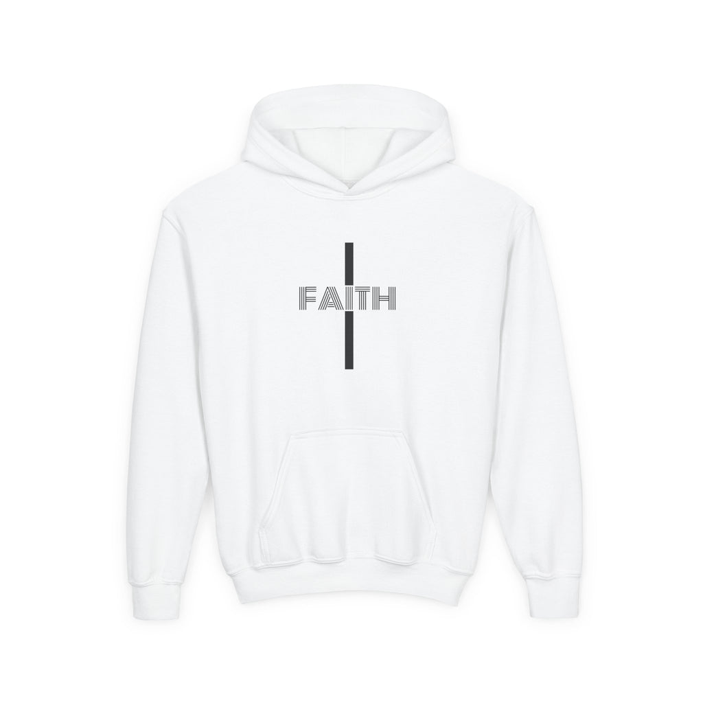 Faith Hooded Sweatshirt for Youth, Inspirational Sweatshirt, Cozy Hoodie, Youth Pullover, Perfect Gift for Teens, Faith Apparel