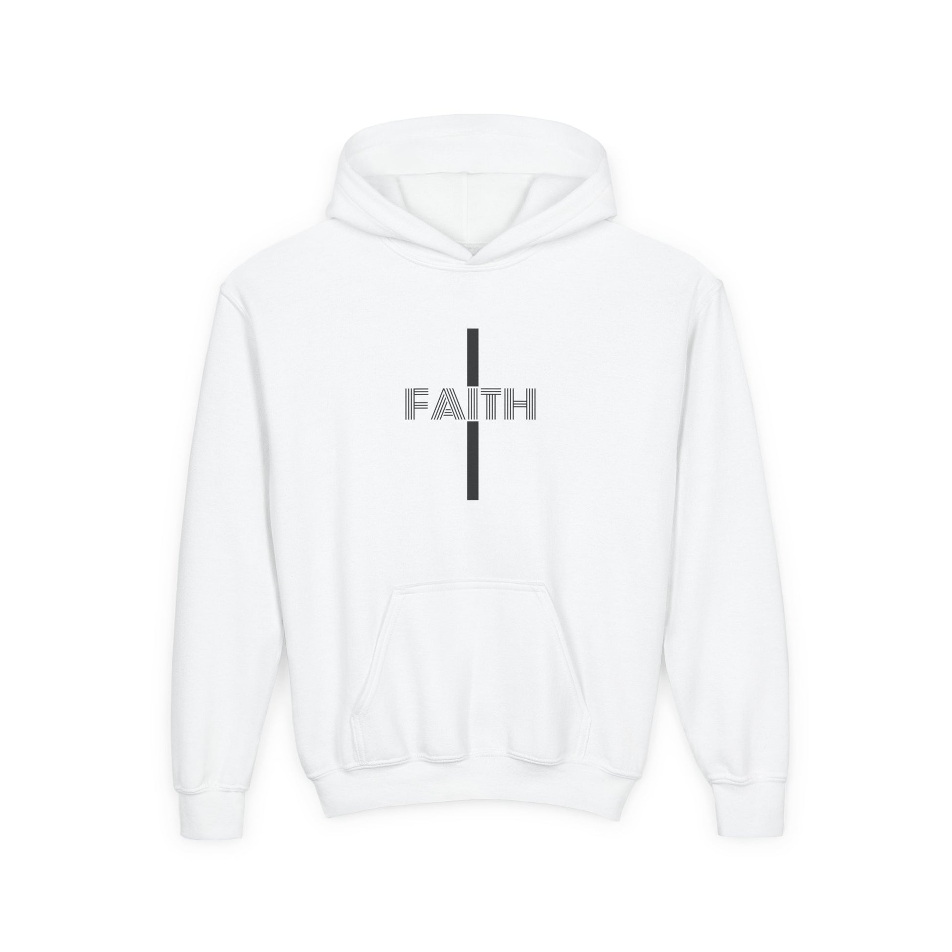 Faith Hooded Sweatshirt for Youth, Inspirational Sweatshirt, Cozy Hoodie, Youth Pullover, Perfect Gift for Teens, Faith Apparel