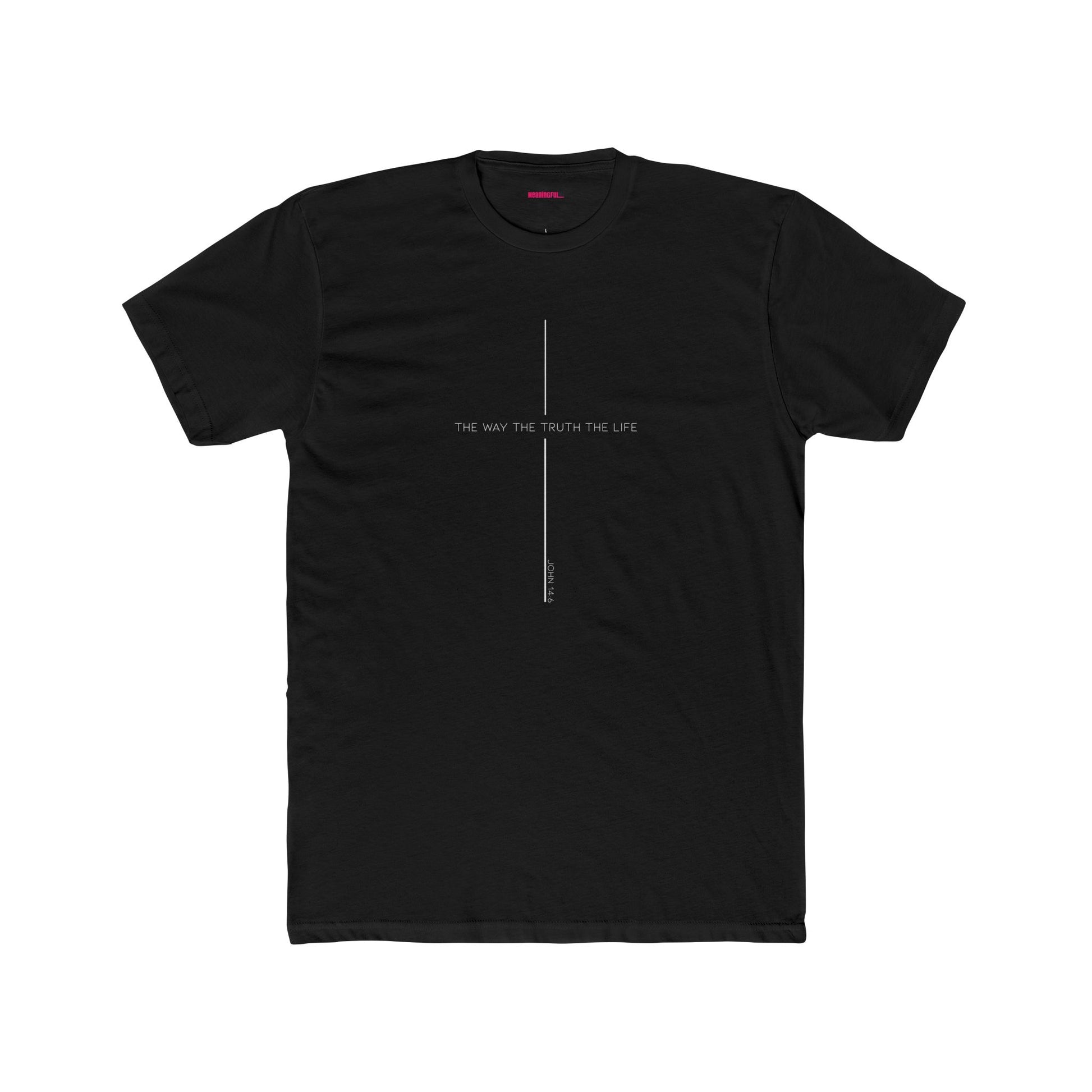 Unisex Cotton Crew Shirt, Minimalist Graphic Tee for Modern Minimalists, Faith-Based, Casual Wear, Everyday Style, Gift for Him or Her, The way the Truth and Life Tee