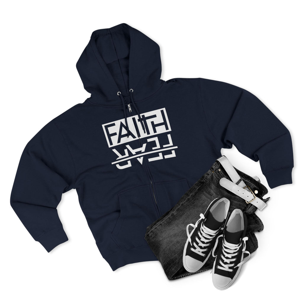 Faith Over Fear, Zip Hoodie, Unisex Hoodie, Cozy Oversized Hoodie, Inspirational Apparel, Versatile Layering Piece, Gift for Motivators, Goat God T-shirt