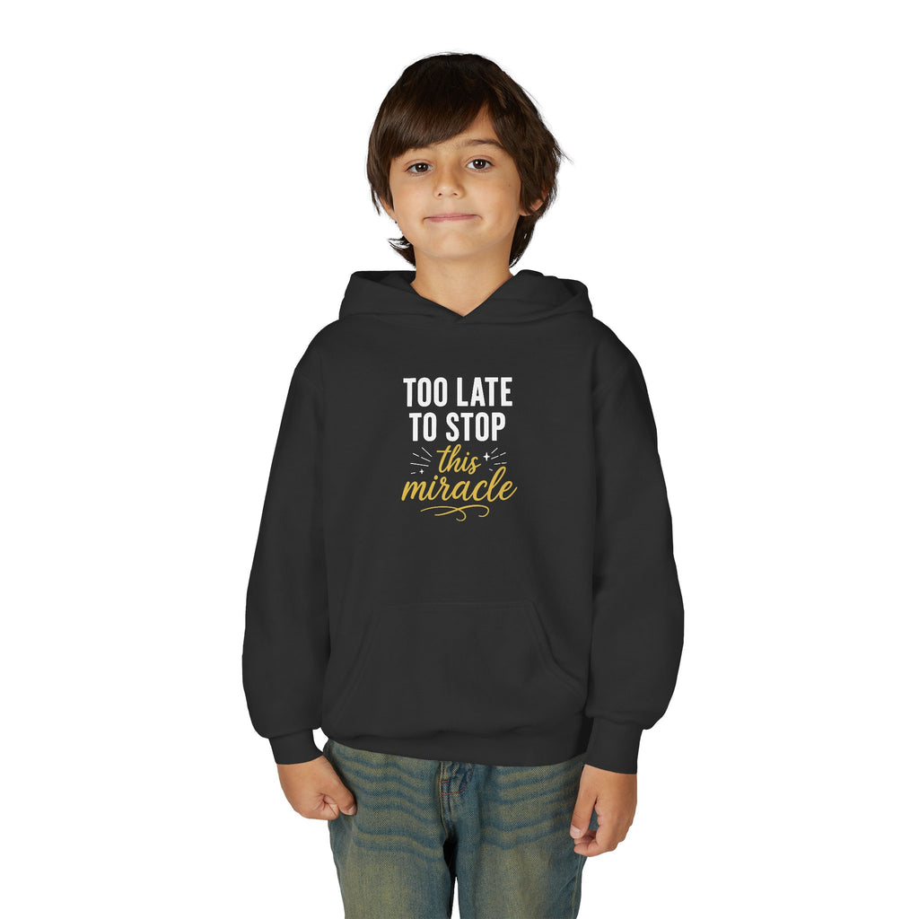 Miracle Hooded Sweatshirt for Youth, Inspirational Sweatshirt, Cozy Hoodie, Youth Pullover, Perfect Gift for Teens, Faith Apparel